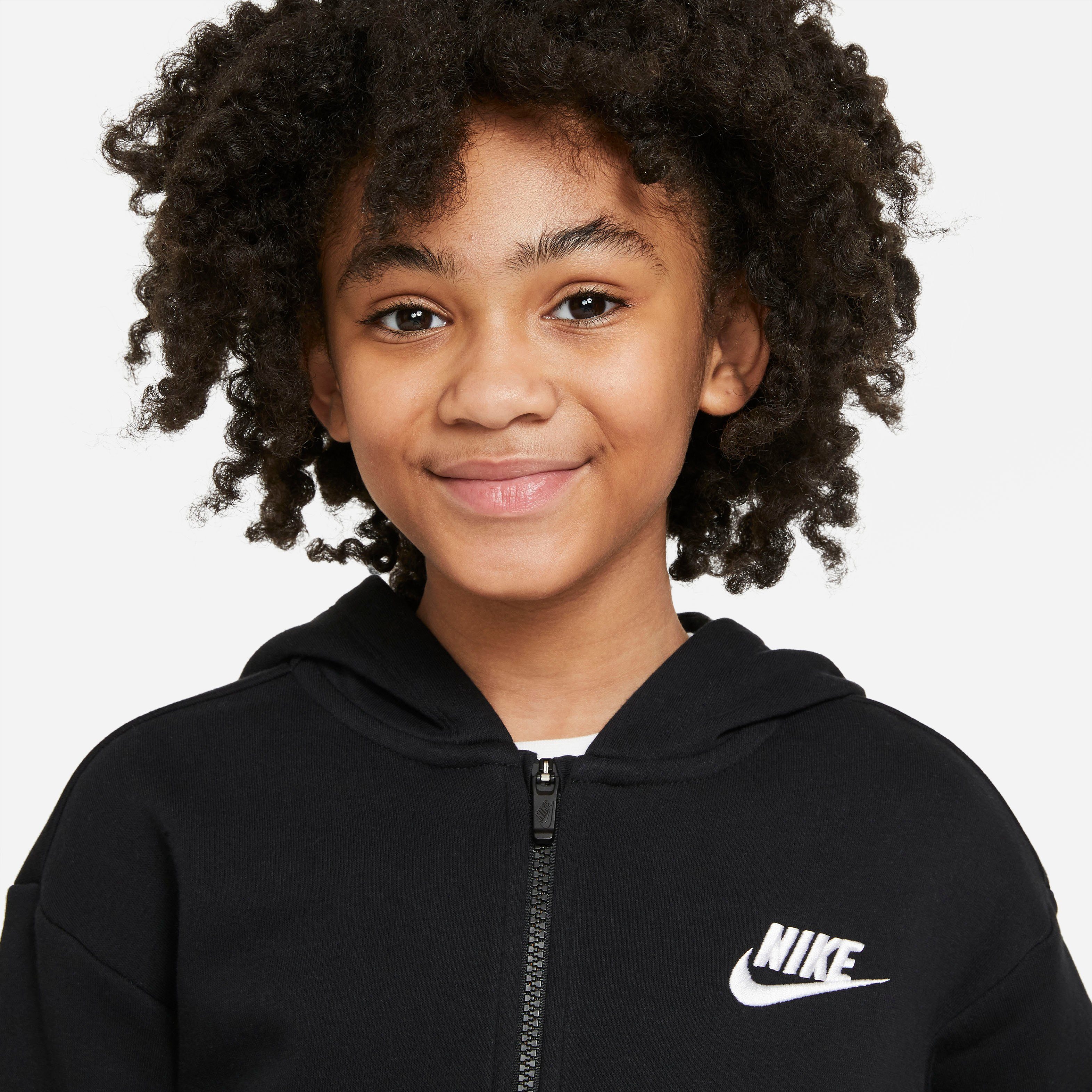 Nike Sportswear Kapuzensweatjacke Club Hoodie schwarz Full-Zip (Girls) Kids' Fleece Big