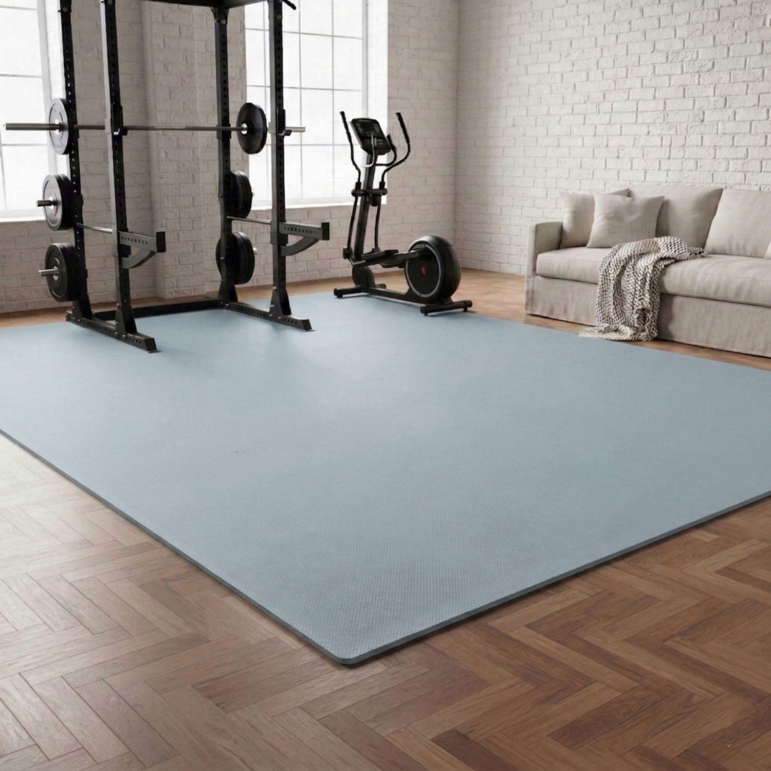 eyepower Puzzlematte XL für Zuhause - 0,8 m² Trainingsmatte mit Rand - 9 Home Gym Matten, (9-tlg), 30 x 30 x 1 cm Bodenschutzmatte Sport und Gymnastik - EVA Bodenmatte