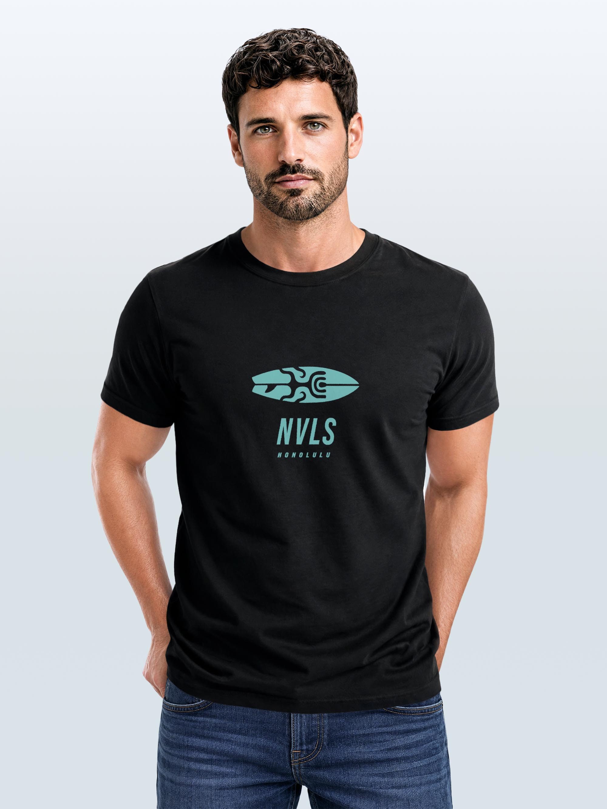 Neverless Print-Shirt Herren T-Shirt Backprint - Beach Design Honolulu Turtel - mit Print – Bild 4 von 5