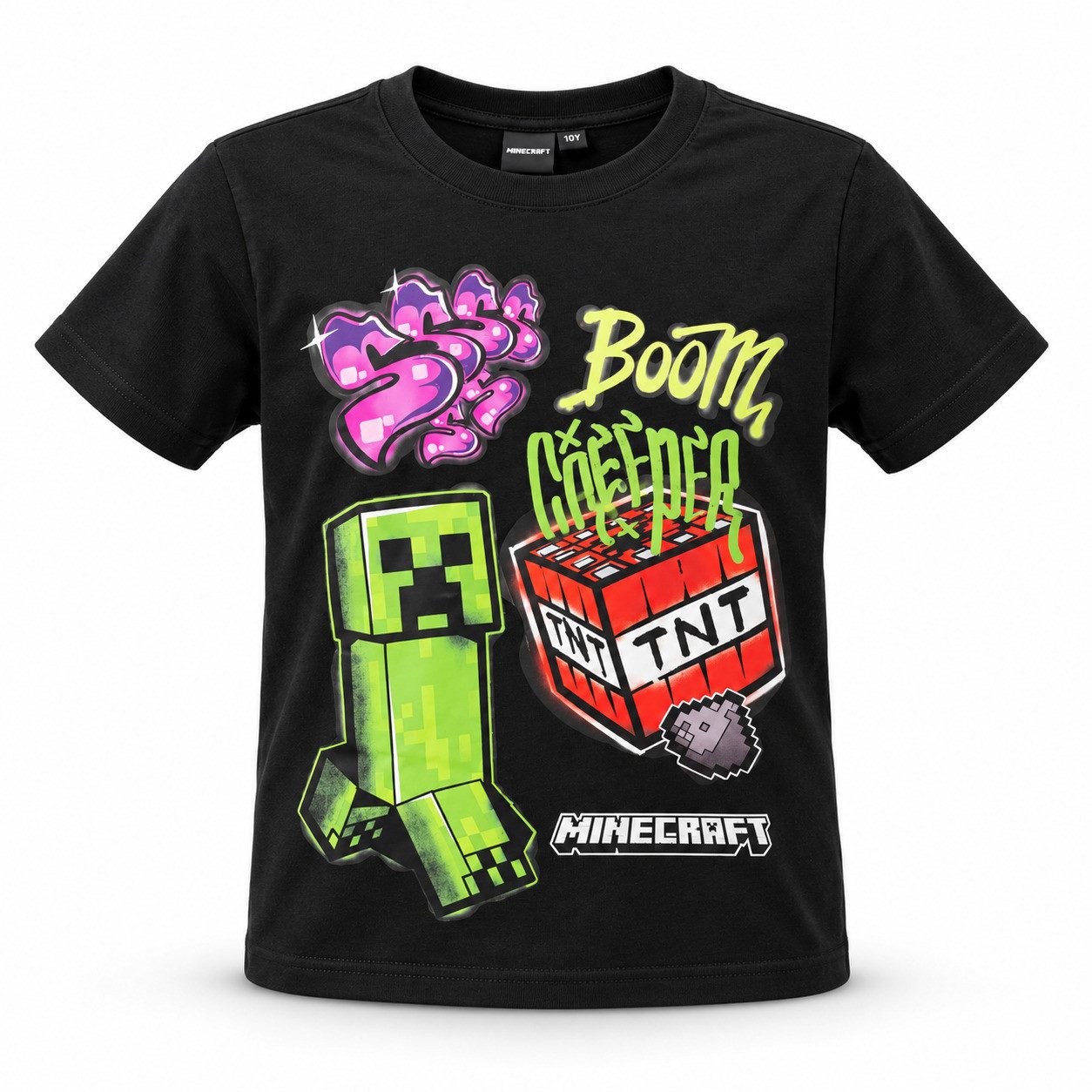 Minecraft Print-Shirt Minecraft Creeper TNT Gamer Kinder Jungen kurzarm Shirt Gr. 128-152