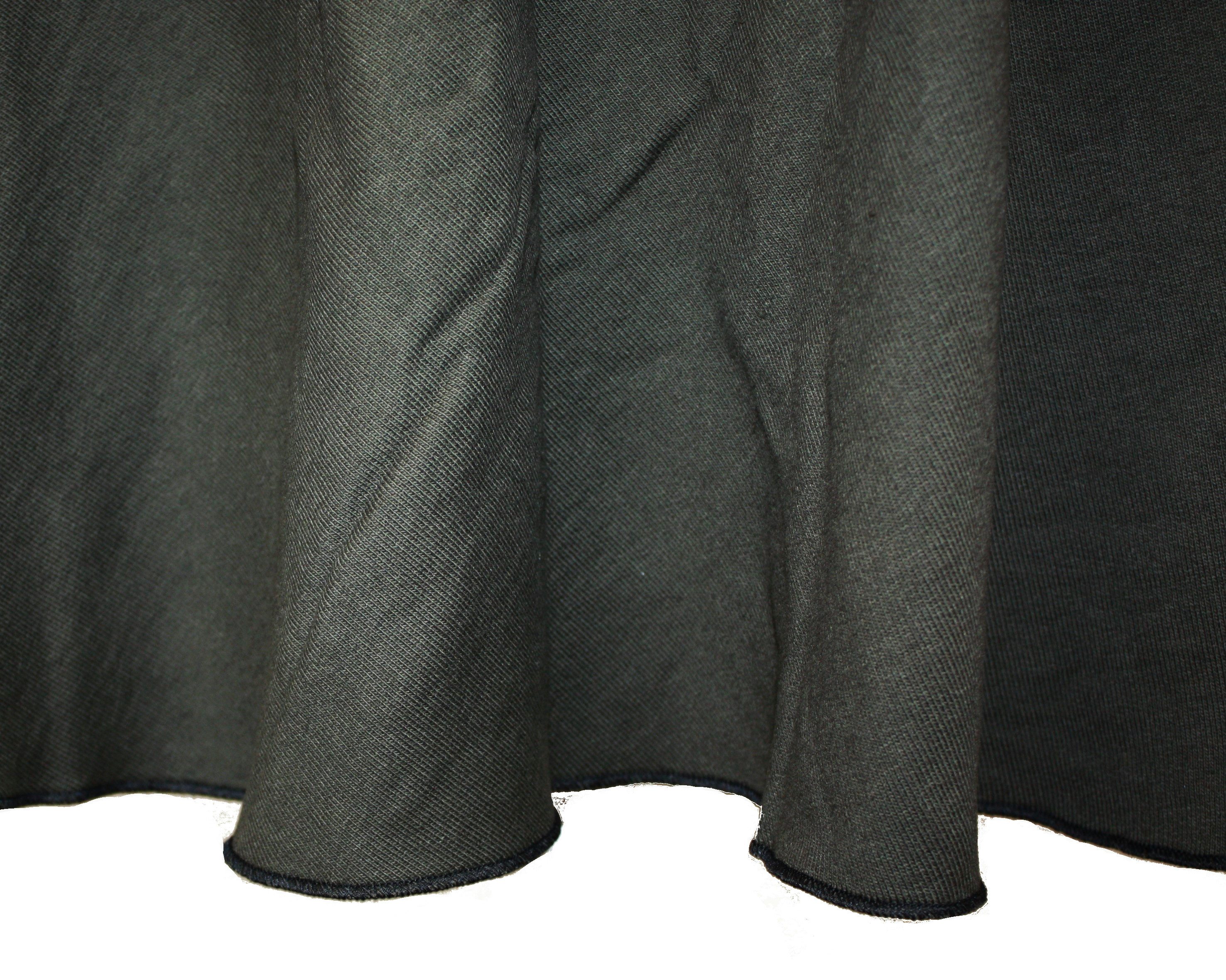dunkle design Jerseyrock Dicker Sweat Oliv 57cm A-Linie