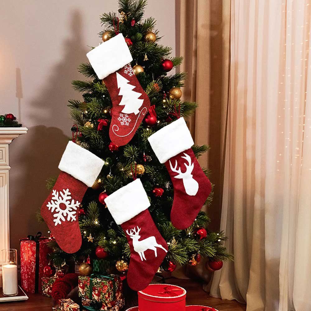 Weihnachtsstrümpfe Elch Socken, Weihnachtsdeko Weihnachtsgeschenk Geschenkfolie Taschen, Rosnek