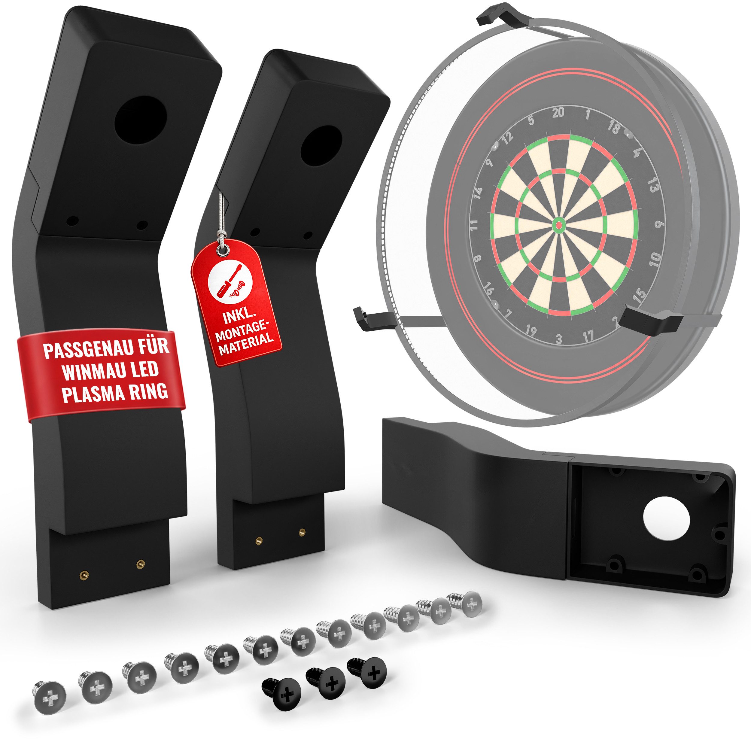 König Design Dartscheibe Autodarts Kamerahalter für Winmau Plasma Scoringsystem Kamera OV9732, (3-tlg), einfache Montage mit Kabelführung