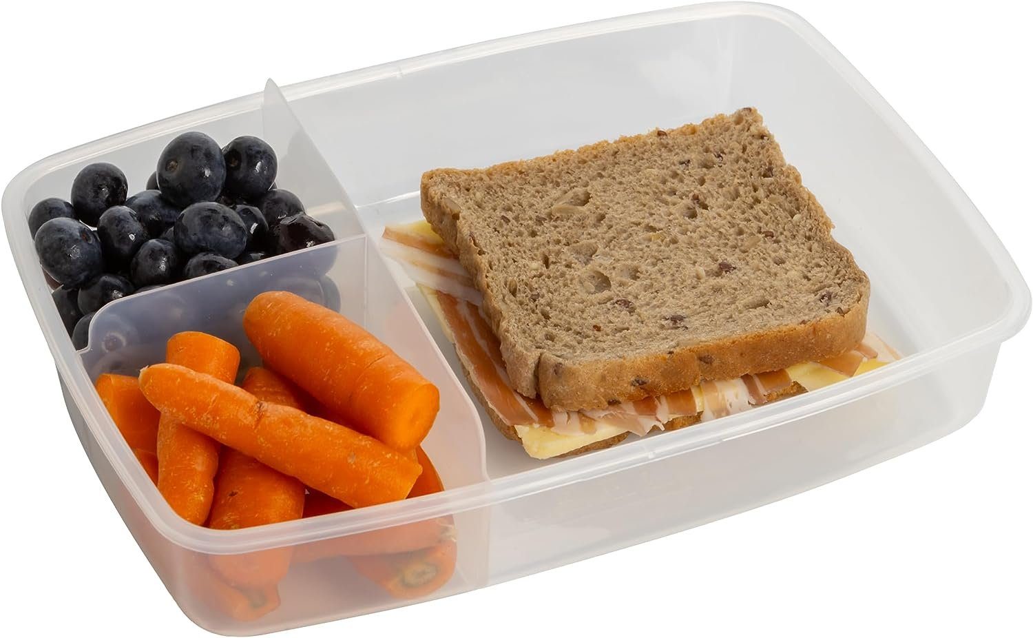 Centi Lunchbox Brotdose Kinder mit Fächer, Lunchbox für Kinder und Erwachsene, Kunststoff, (3er Set), mit stabilen Clickverschluss und Scharnier, effektive Silicondichtung
