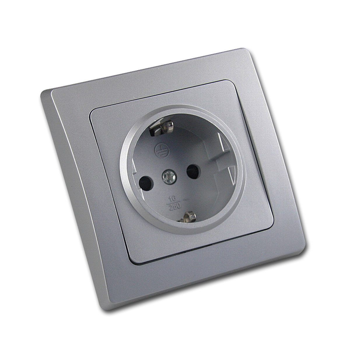 ChiliTec Unterputz-Steckdose DELPHI Steckdose Klemmanschluss 250V~/16A UP silbe