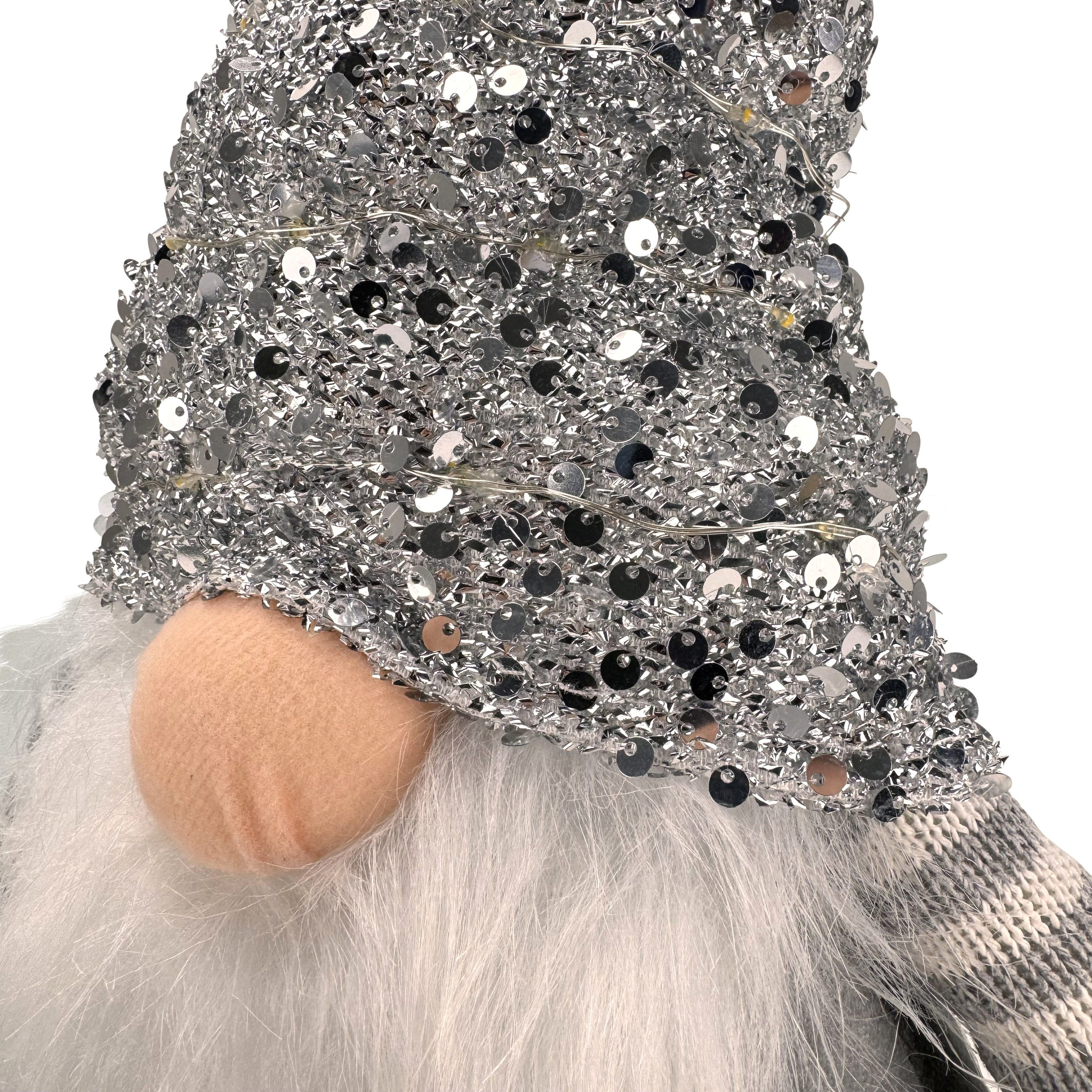 Online-Fuchs Weihnachtsfigur süßer Wichtel mit Zipfelmütze, Teleskopbeinen und LED-Beleuchtung (Deko zu Weihnachten, Dauerleuchten oder Funkeleffekt wählbar), i – Bild 2 von 2