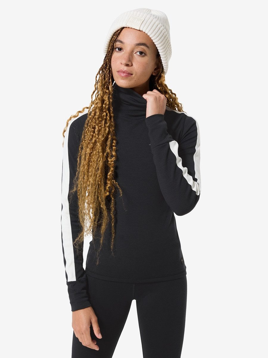 SUPER.NATURAL Rollkragenpullover für Damen, Merino W BUNNY ROLL NECK Rollkragen mit Ski-Motiv, atmungsaktiv