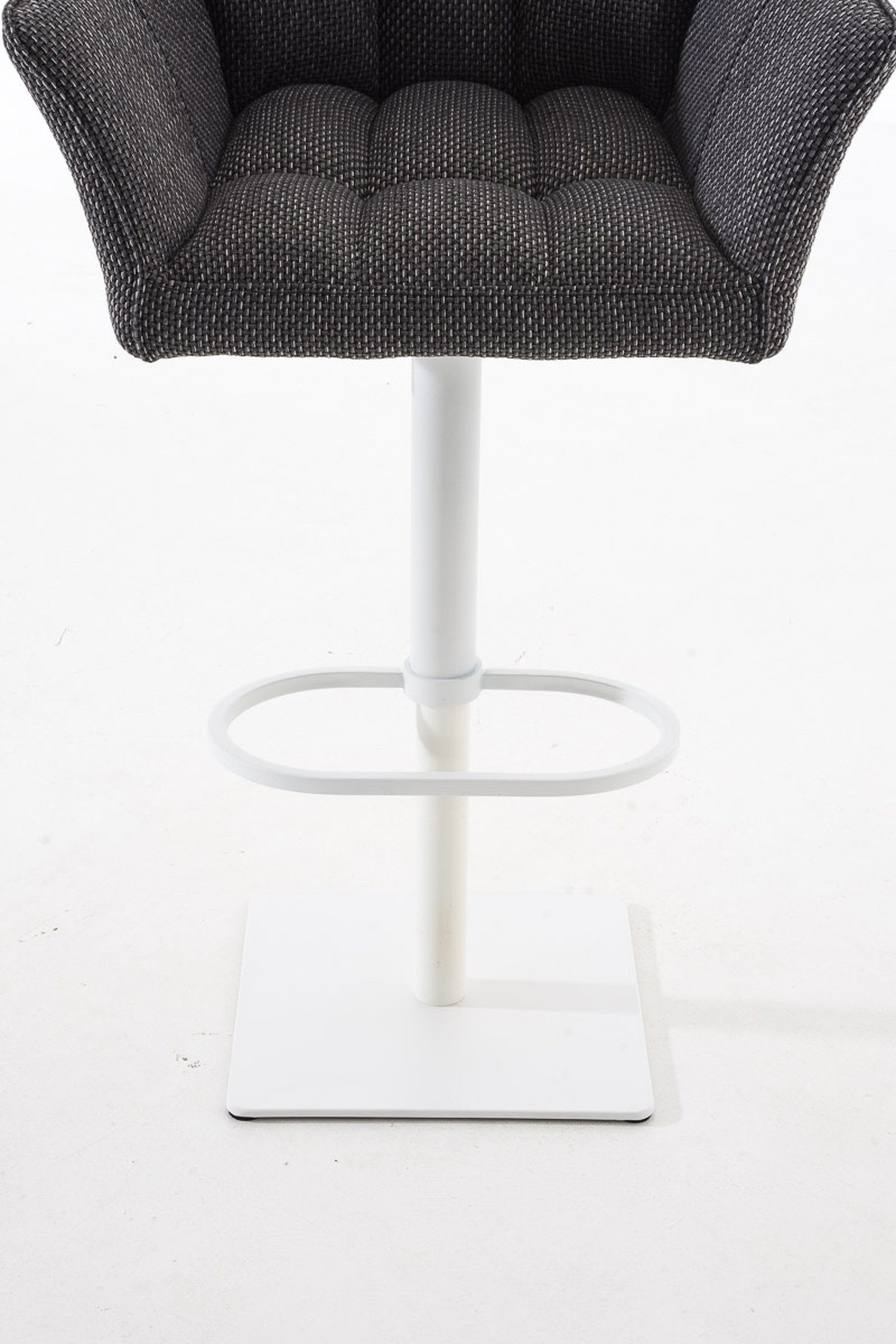 TPFLiving Stoff drehbar Hocker Rückenlehne Metall (mit Fußstütze weiß Titangrau - - Damaso - Gestell für Küche), und & Theke 360° Barhocker Sitzfläche: