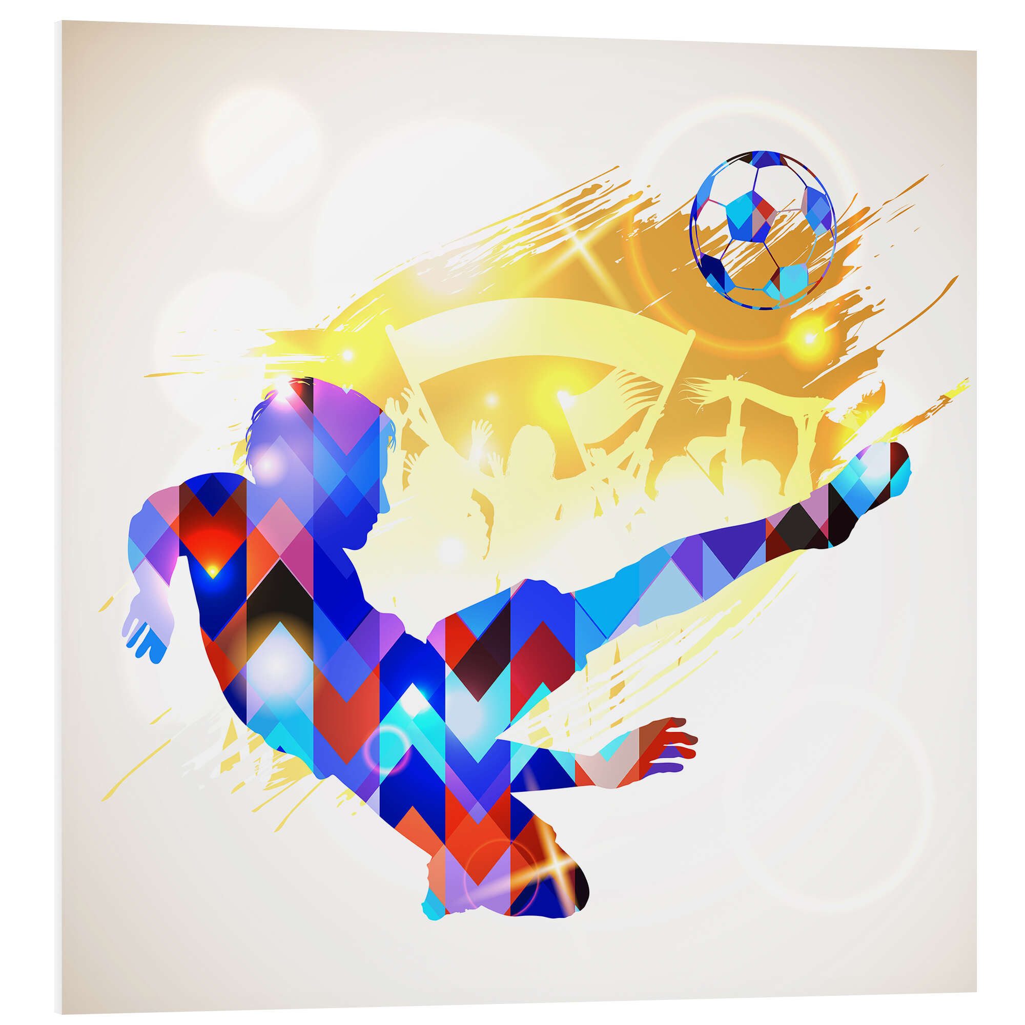Posterlounge Forex-Bild TAlex, Fußballspieler, blau-gold, Illustration