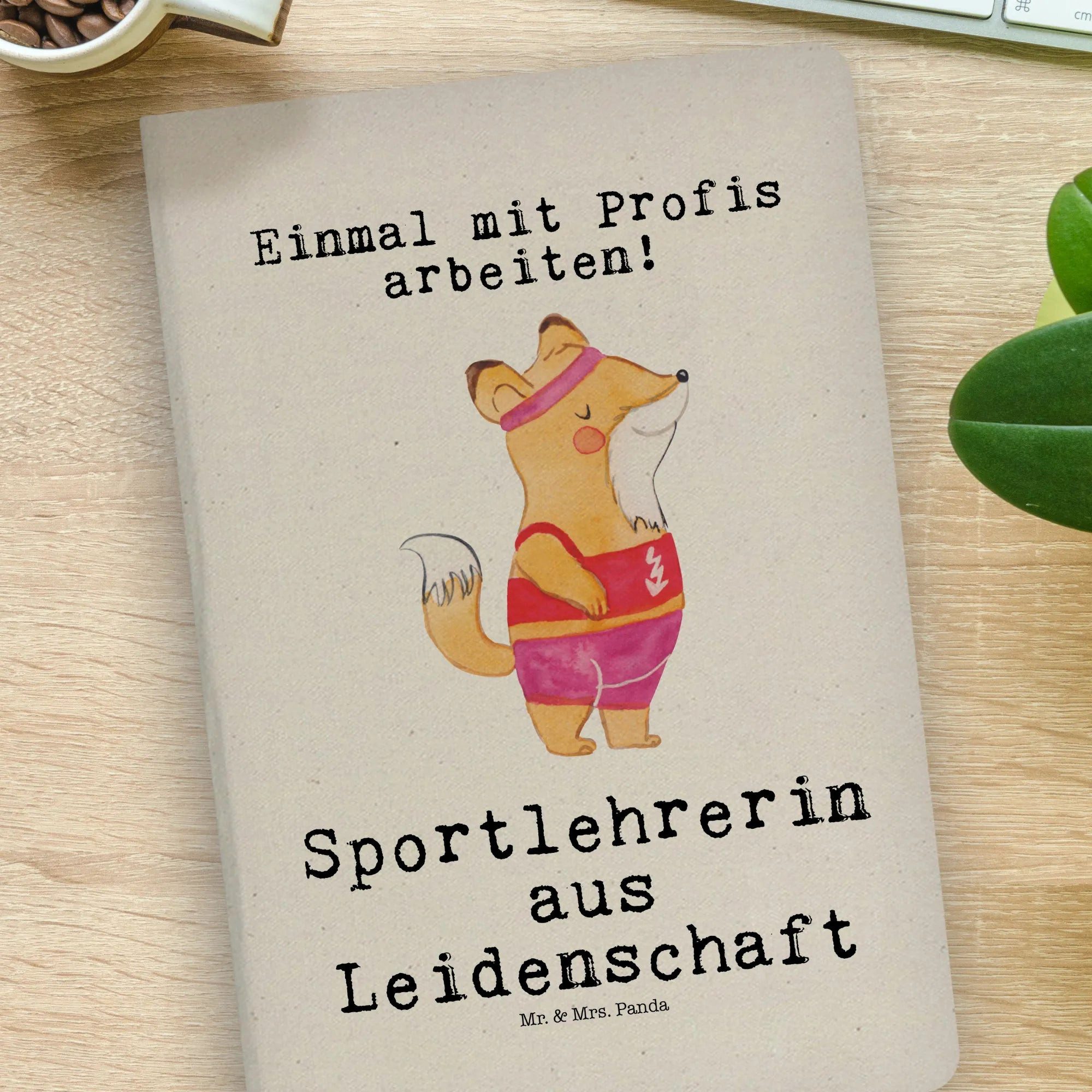 Thumbnail - Mr. & Mrs. Panda Notizbuch Sportlehrerin Leidenschaft - Transparent - Geschenk, DIN A4 Notizheft Mr. & Mrs. Panda, Langl...