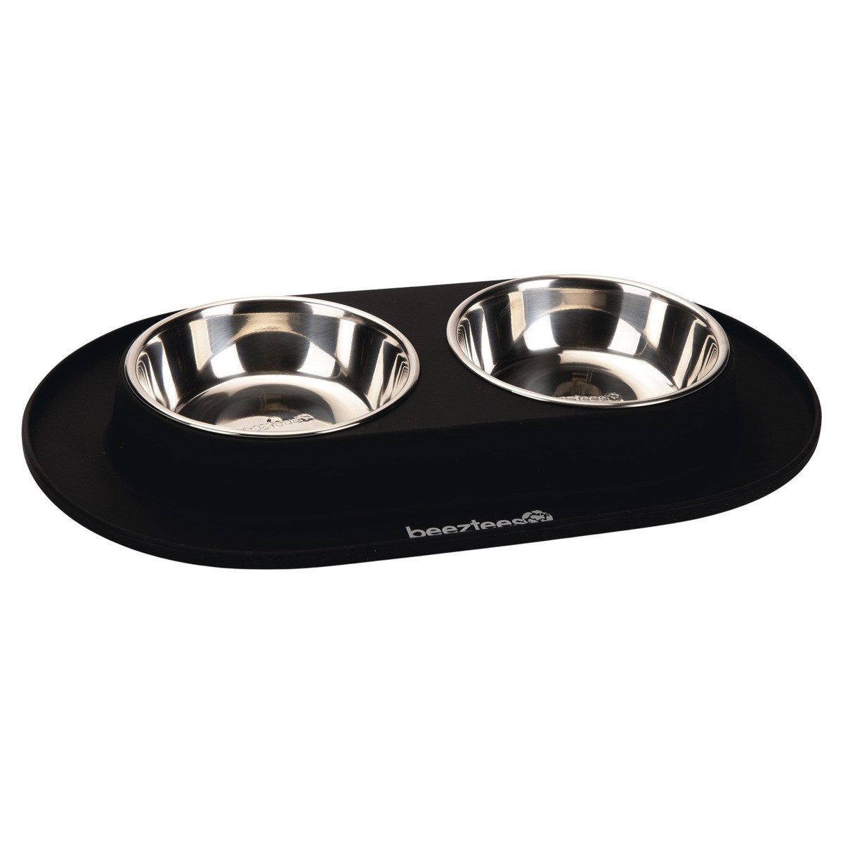 Napf-Set Dinerset aus Silikon schwarz für Hunde
