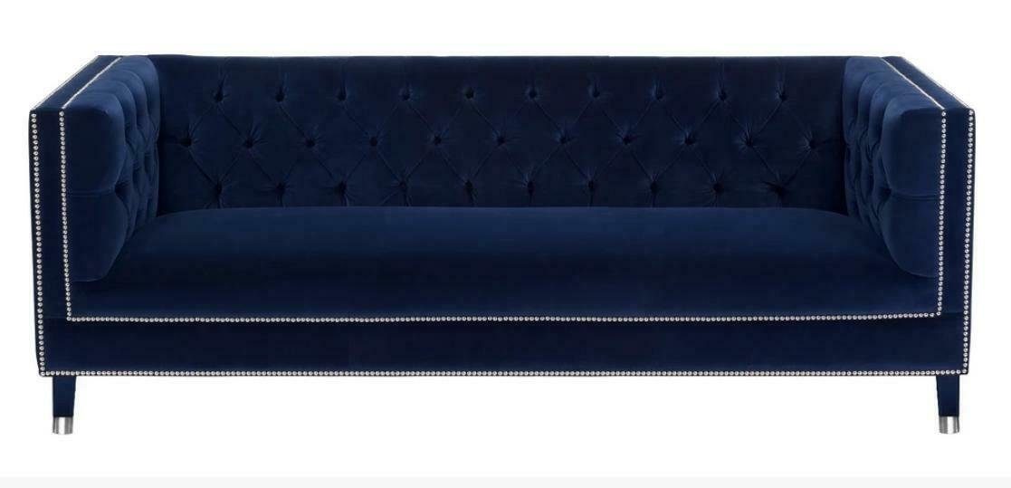 Couchen Sofa Sofa Design JVmoebel Wohnzimmer Stil, Blau Italienischer Made Chesterfield in Europe