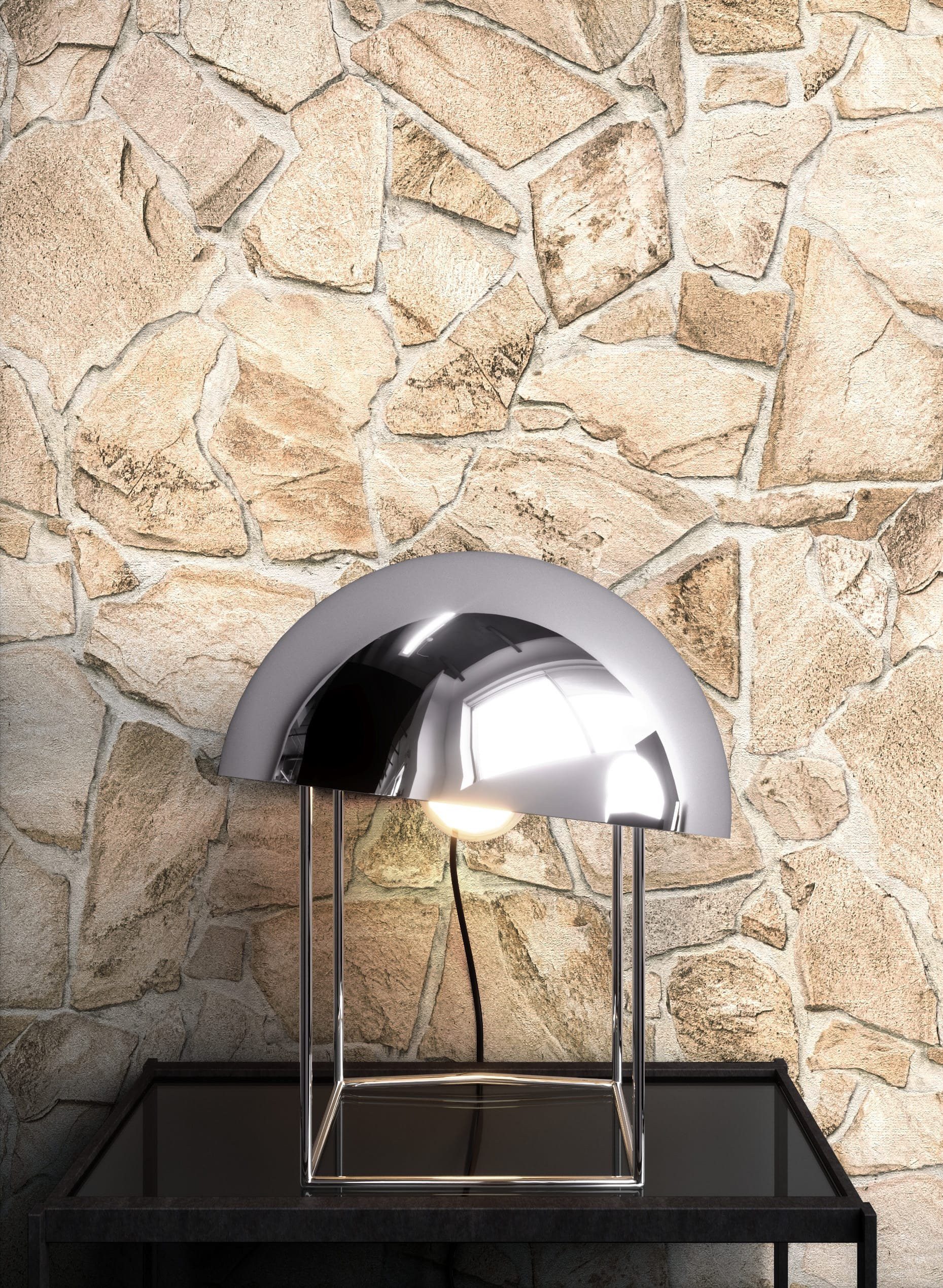 Newroom Vliestapete Ruptur Stone Tapete Steintapete Stein,Ziegelstein,Klinker, Beige Tapete Modern Stein - Steintapete Steinoptik Creme Weiß 3D Optik Industrial Ziegelstein Klinker für Wohnzimmer Schlafzimmer Küche, Steinoptik