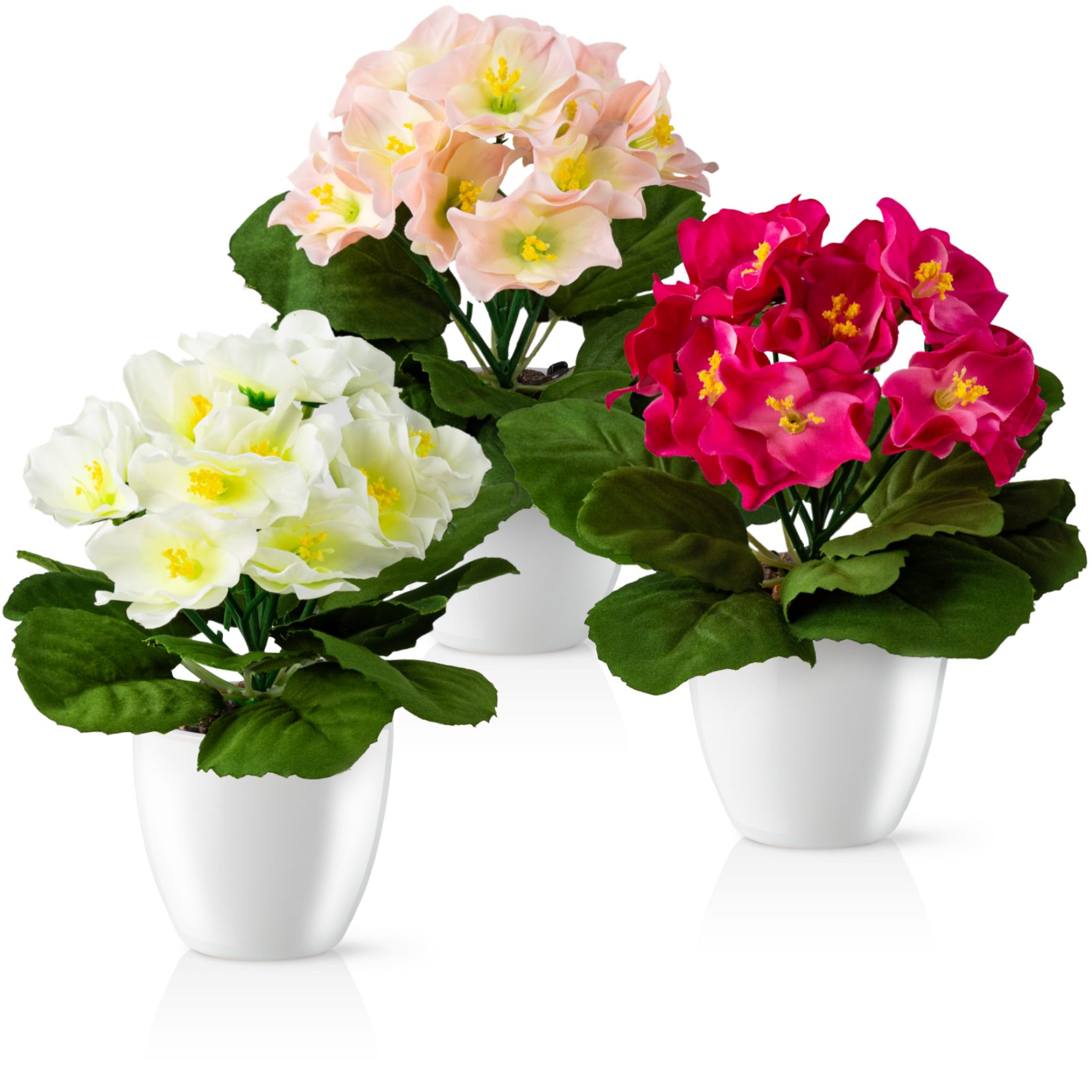 Kunstblume Kunstblumen im Topf, Künstliche Blumen wie echt, Deko Blumen Geranie, Kamelie, Orchidee, Azalee, Veilchen, PASCH, Hochwertiger Keramiktopf