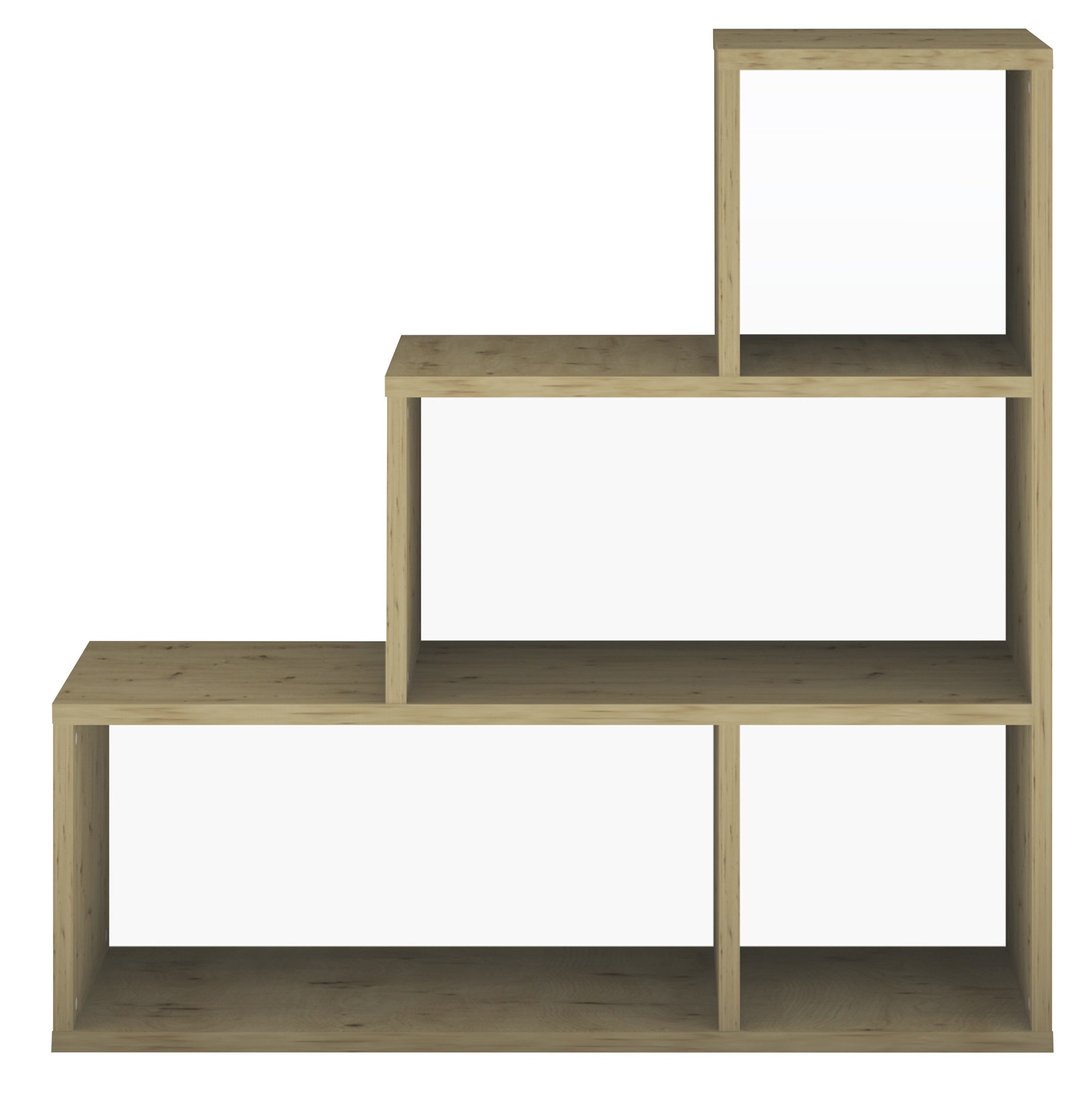 freiraum Stufenregal Partition, 4 Fächer, asteiche (artisan) - 120x122x40 (BxHxT)