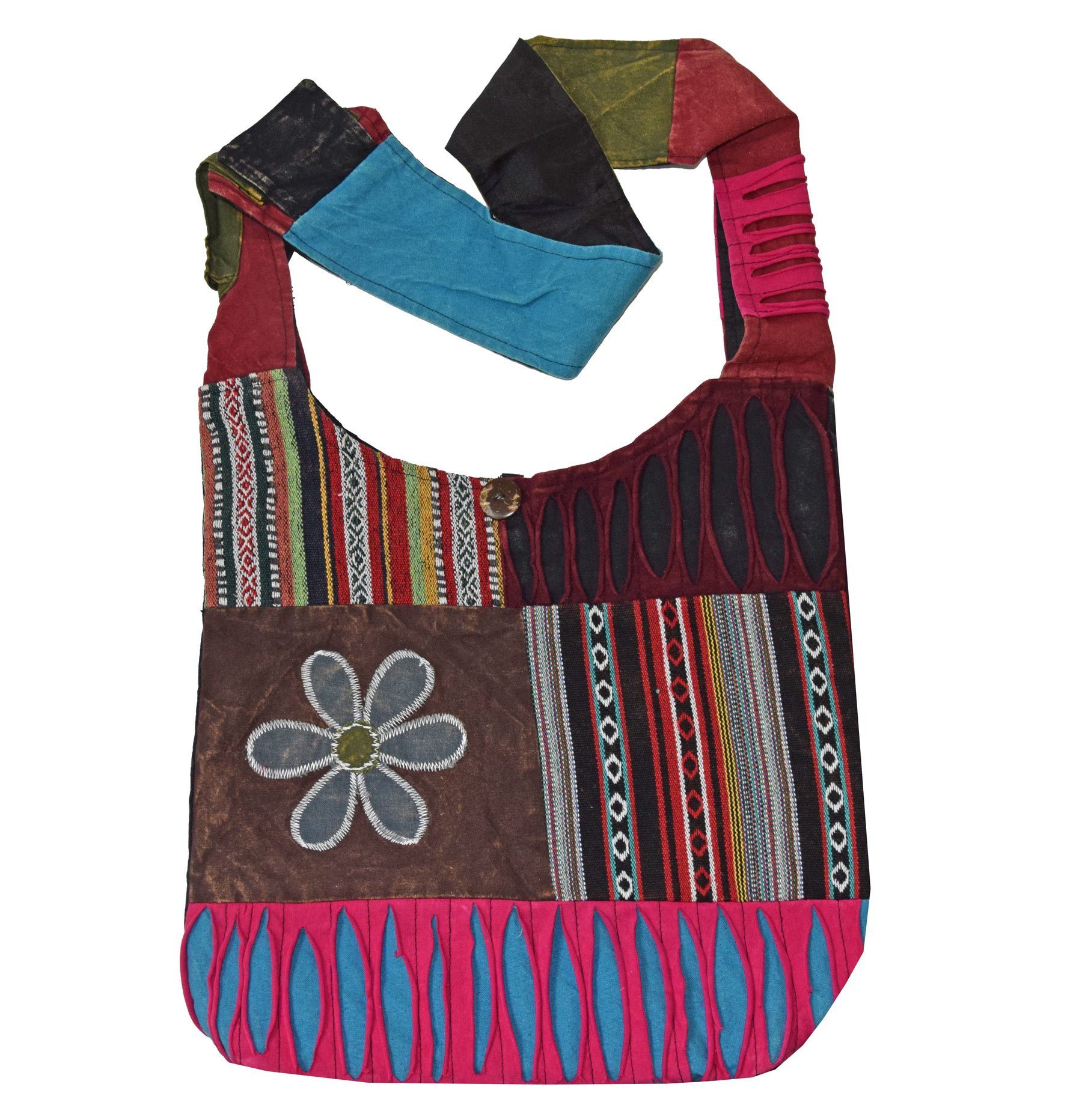 SIMANDRA Umhängetasche Patchwork Tasche bestickt, zum Umhängen