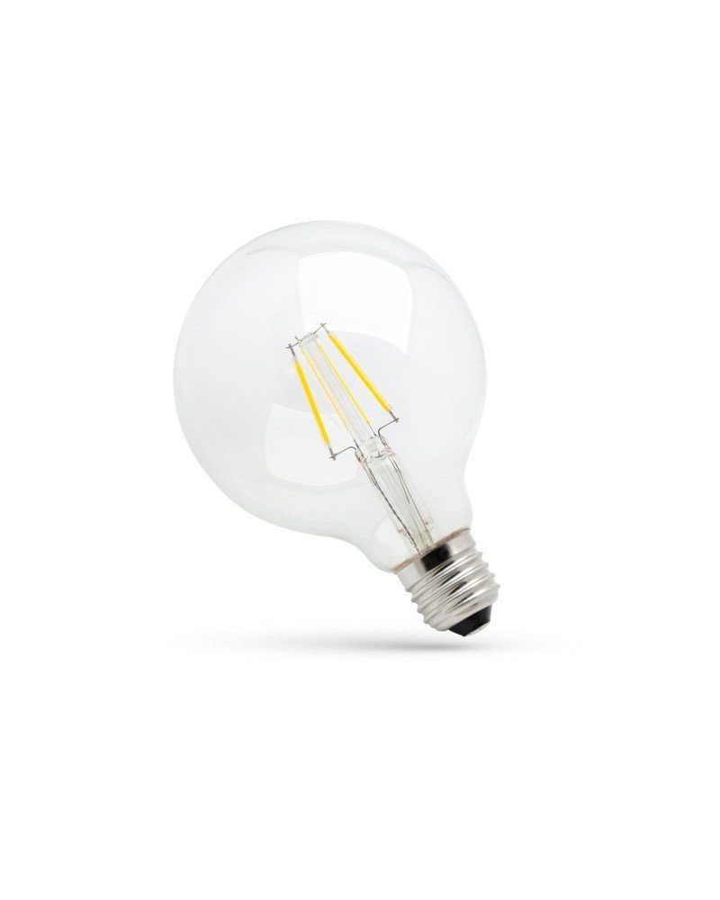 SpectrumLED LED-Leuchtmittel LED E27 G125 Filament klar 8W =74W Globe 1050lm 300° Neutralweiß 4000K, E27, Neutralweiß | Leuchtmittel