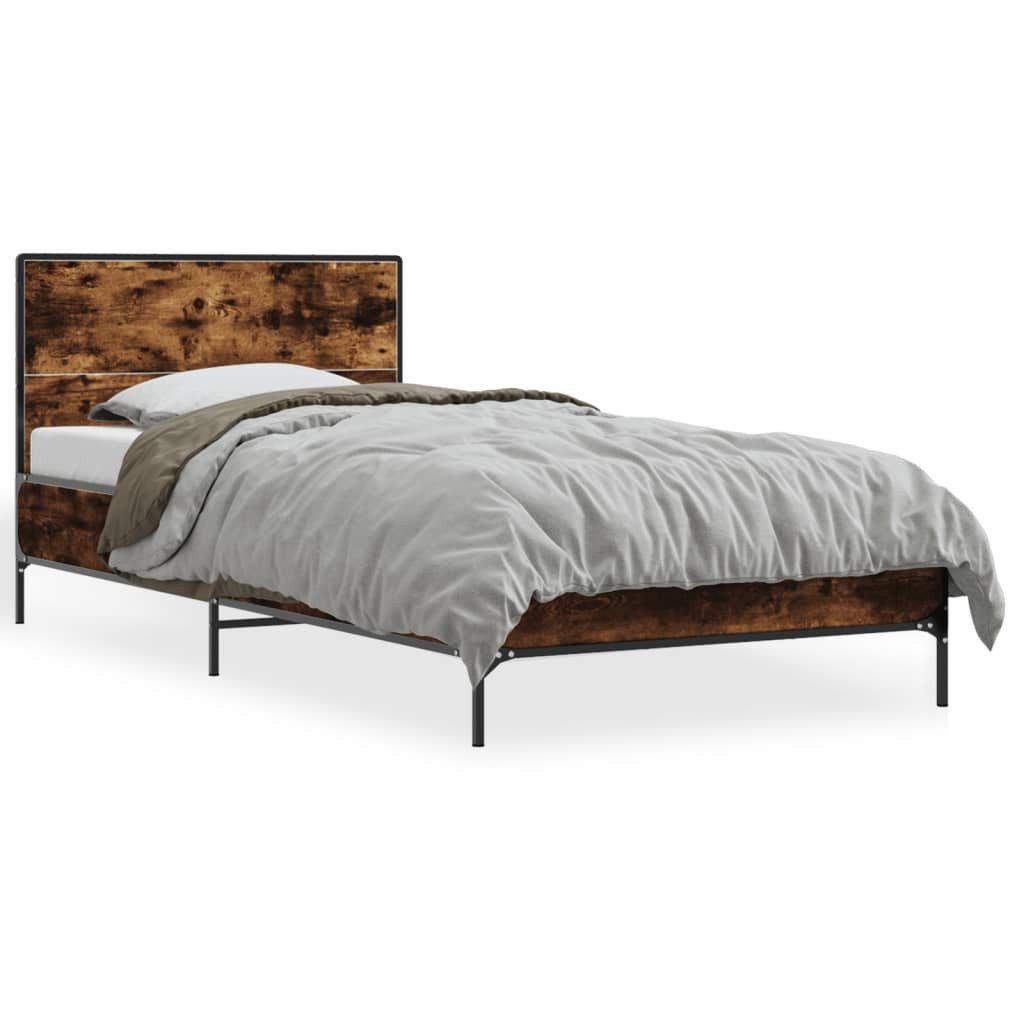 vidaXL Bettgestell, Bettrahmen Räuchereiche 90x200 cm günstig online kaufen