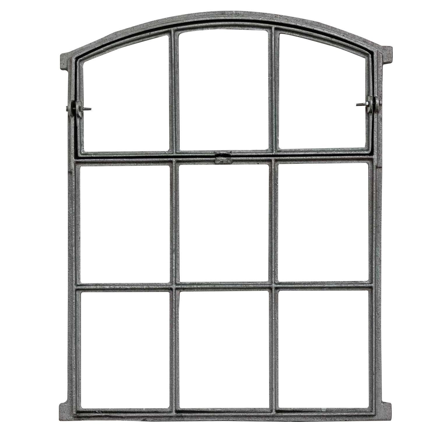 Eisenfenster zum Aubaho Fenster Eisen Antik-Sti grau 71cm Stallfenster Öffnen Fenster