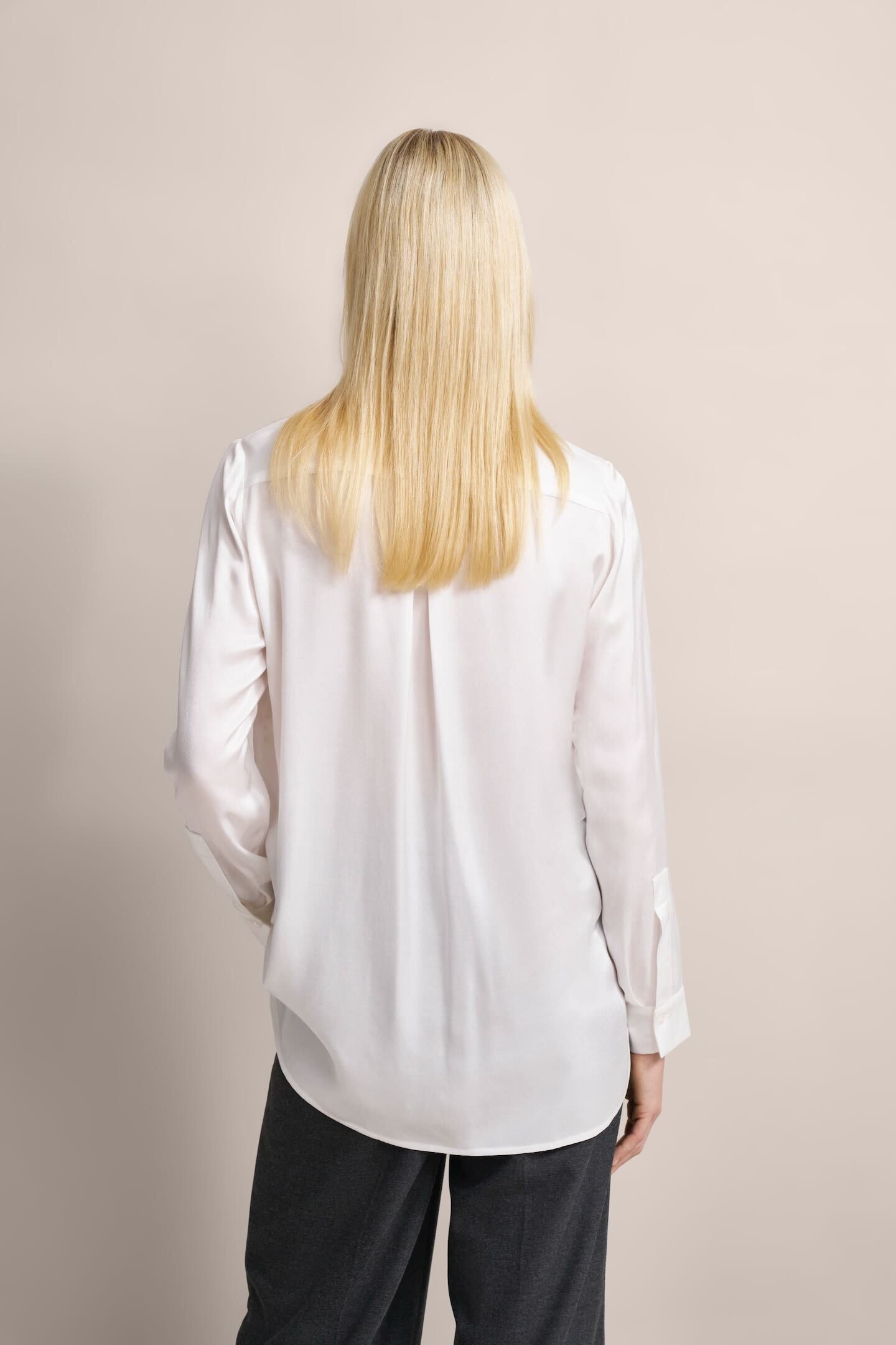 bugatti Langarmbluse mit abgerundetem Saum