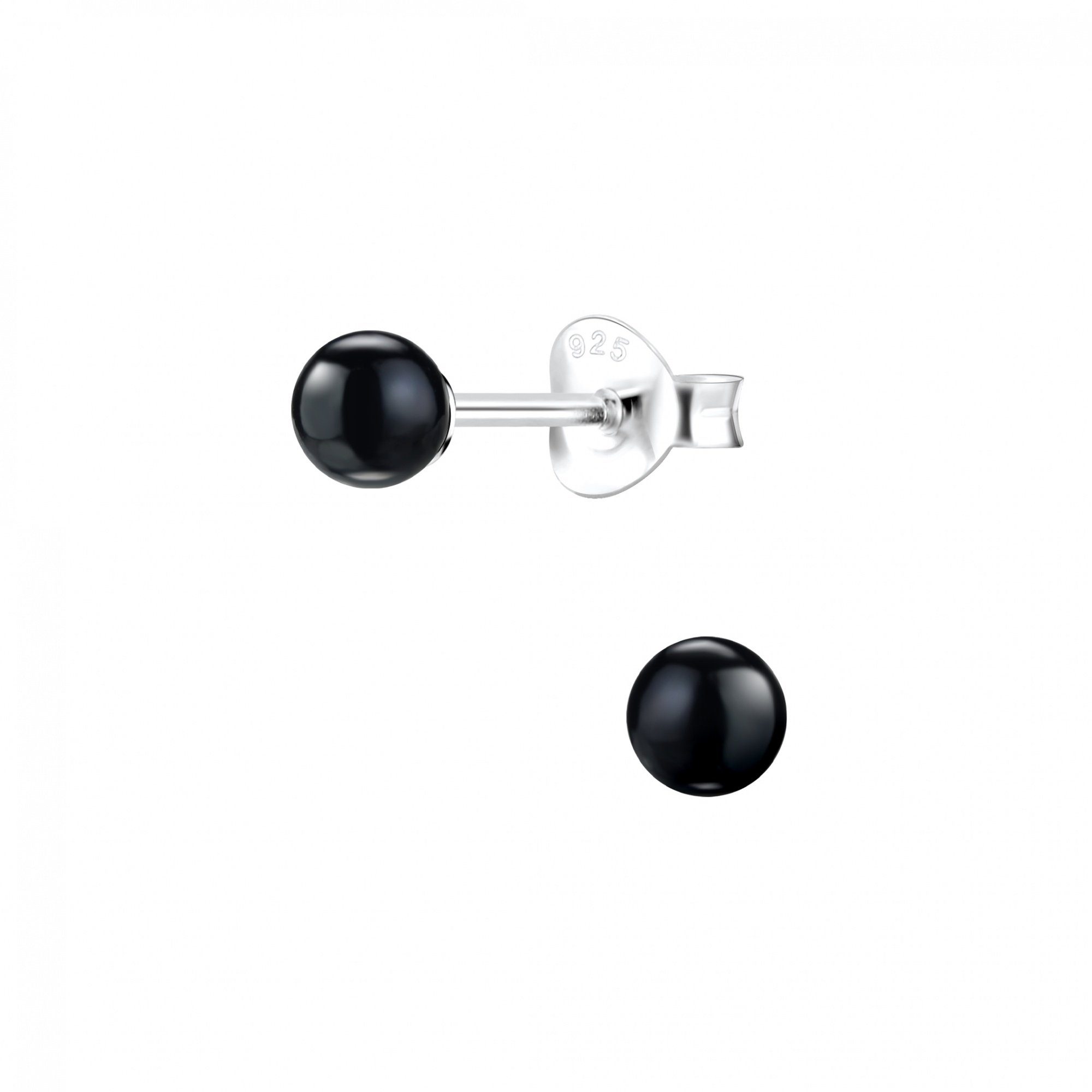 ALEXANDER YORK Paar Ohrstecker PERLE 4 mm schwarz, 2-tlg. (Ohrstecker)