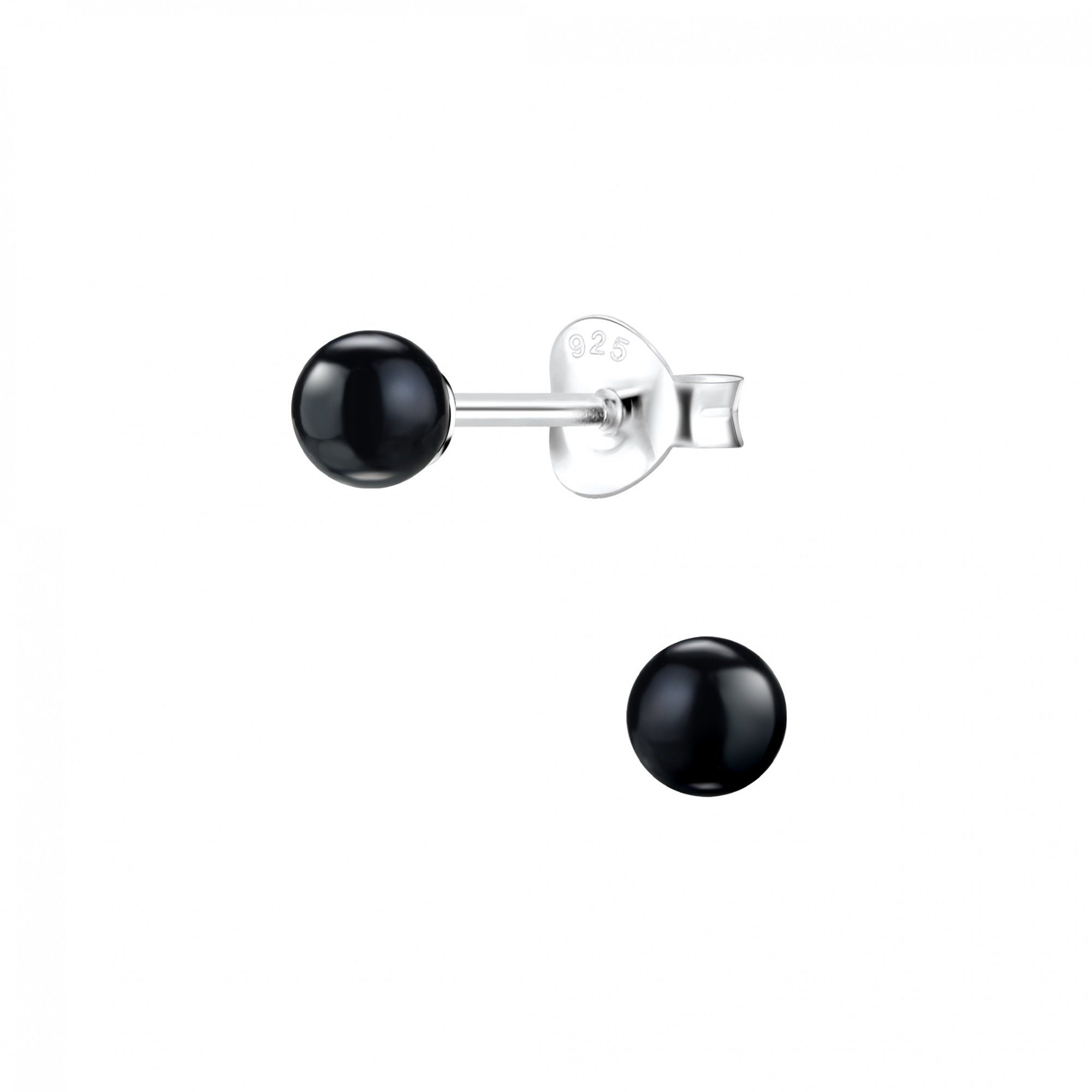 ALEXANDER YORK Paar Ohrstecker PERLE classic 4 mm I schwarz, 2-tlg., 925 St günstig online kaufen