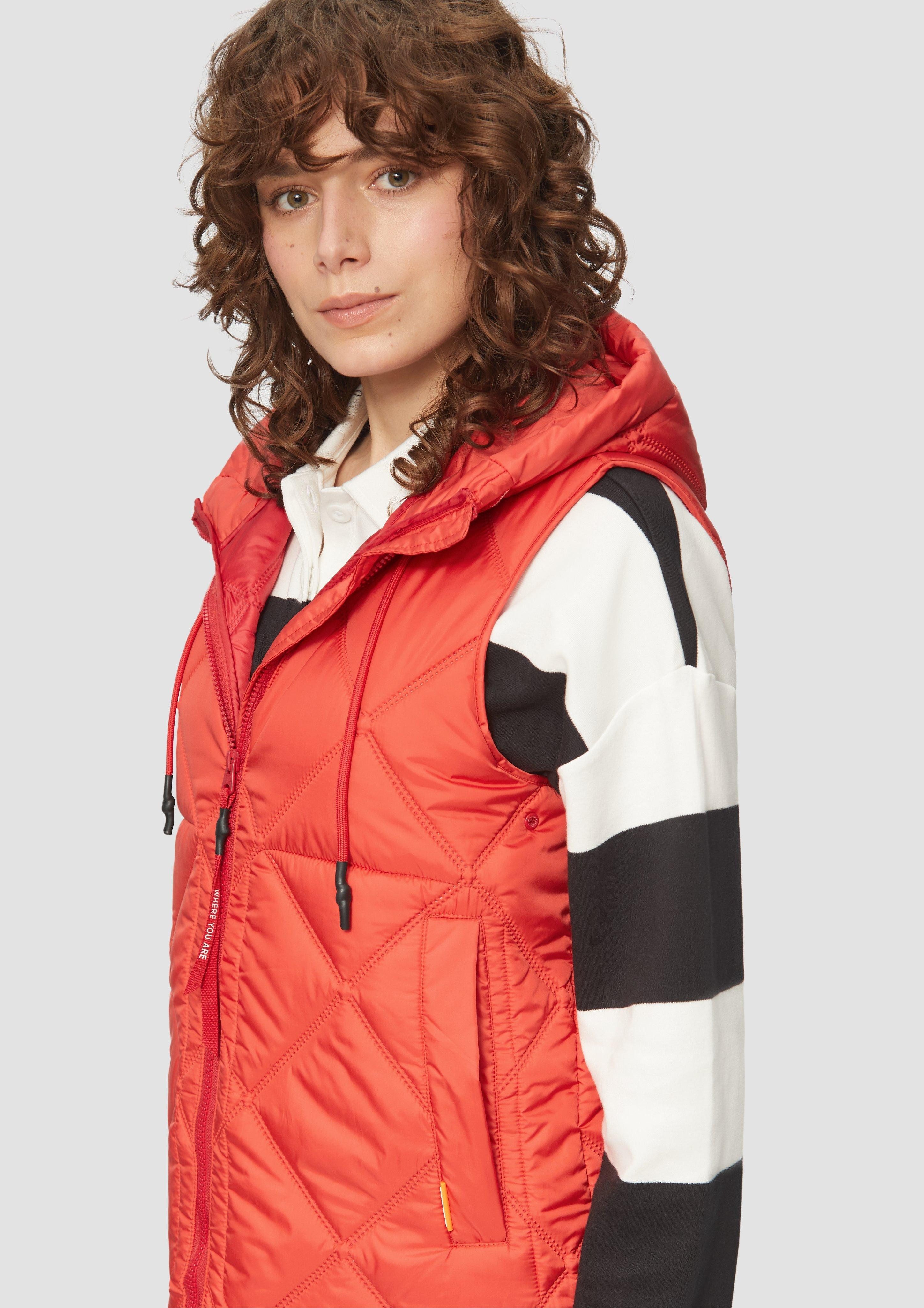 QS Funktionsweste Lange Weste mit Prägemuster günstig online kaufen
