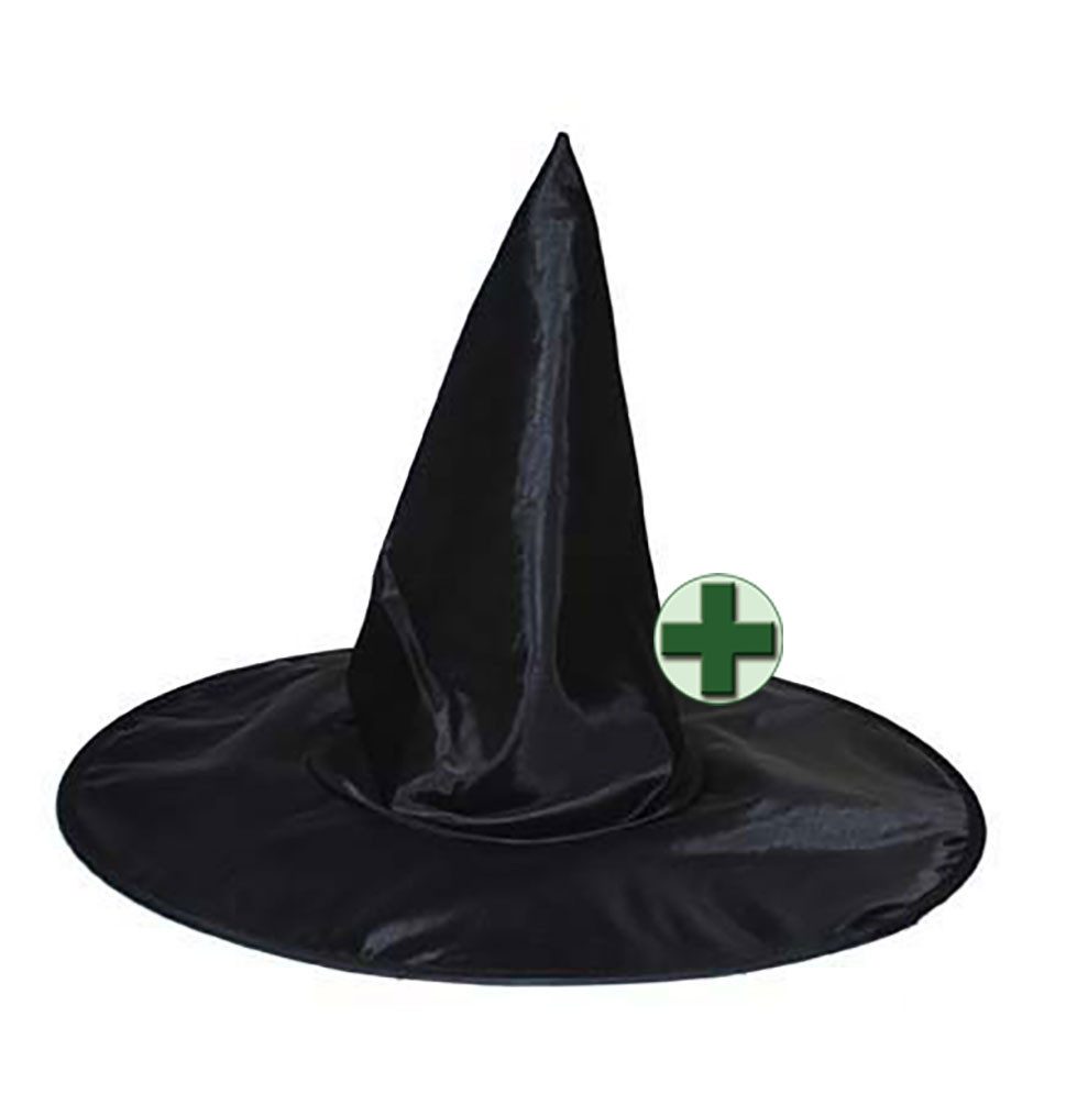 Karneval-Klamotten Hexen-Kostüm Mädchen grün schwarz kurz hochwertig mit Hexenhut, Freches kurzes Hexenkleid Kinderkostüm Mädchenkostüm Halloween
