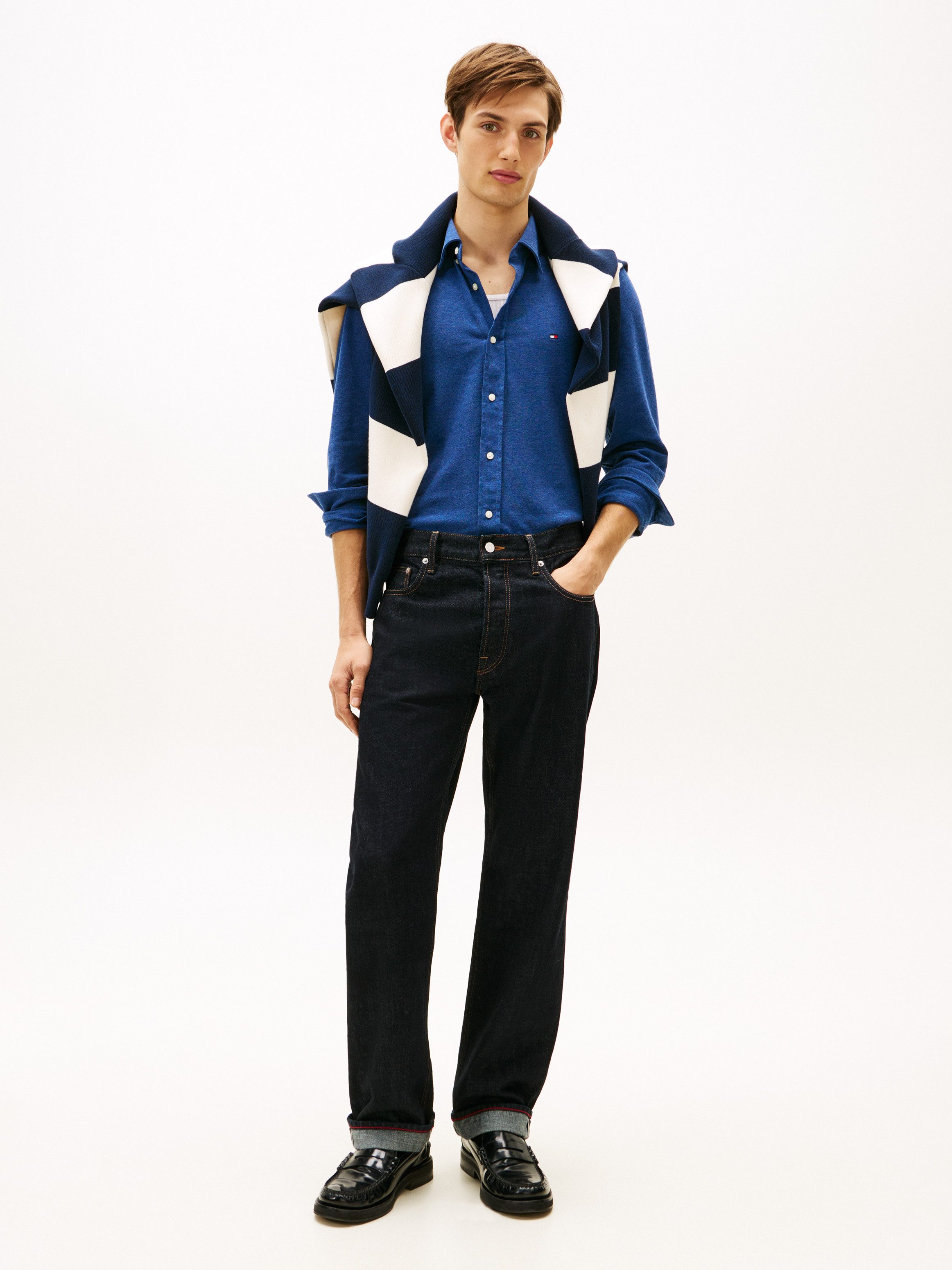 Tommy Hilfiger Langarmhemd KNIT PIQUE FEATHERWEIGHT