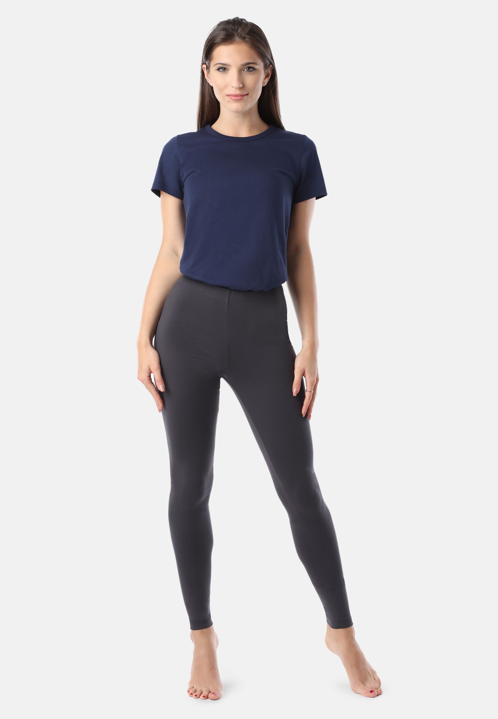 Bellivalini Leggings Damen Lange Leggings aus Bio-Baumwolle BLV50-183 (1-tlg) elastischer Bund