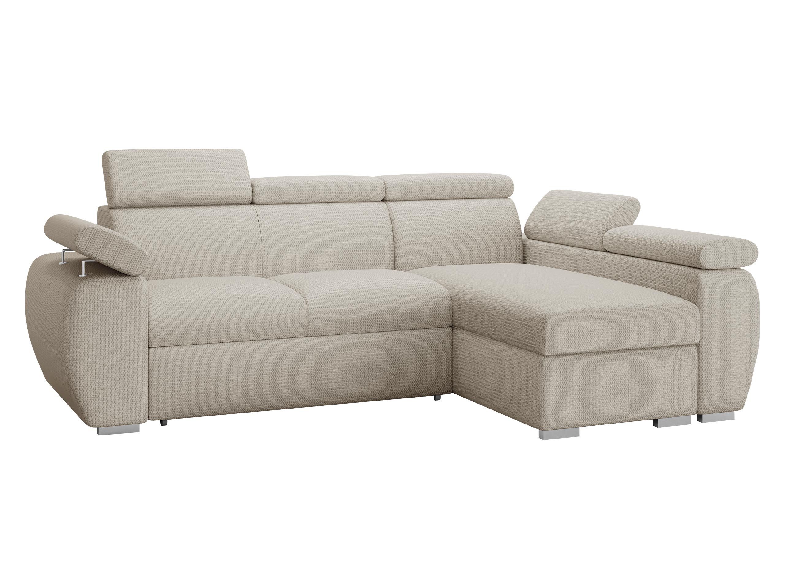 MIRJAN24 Ecksofa Boston Mini, mit Bettkasten und Schlaffunktion, mit Einstellbare Kopfstützen, L-Form, 255x170x85-98 cm