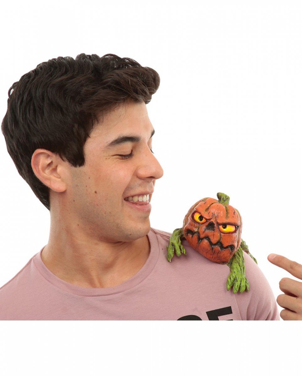 Horror-Shop Dekofigur Pumpkin Buddy zum Anklipsen auf der Schulter als H | Dekofiguren
