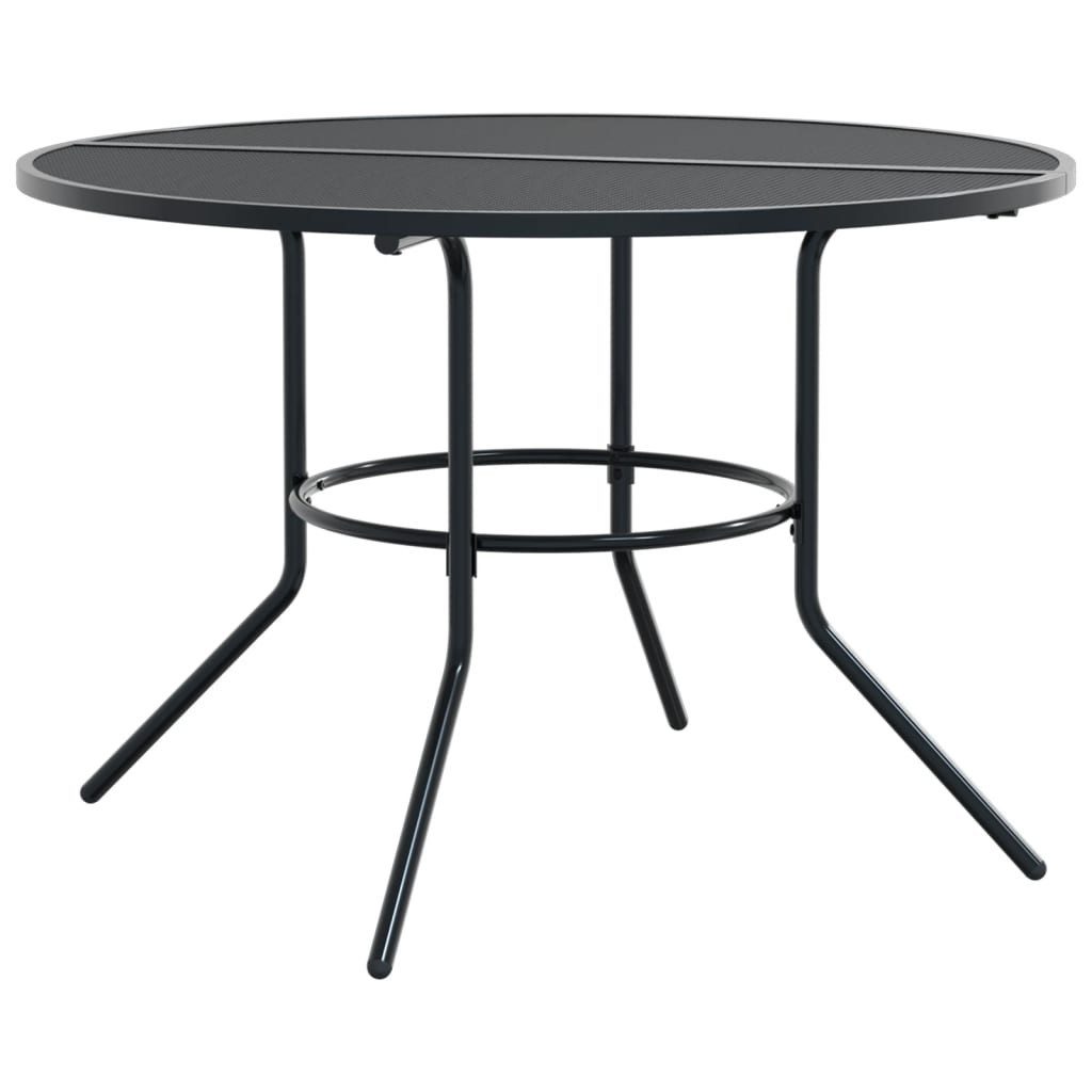 vidaXL Gartentisch 110 x 725 cm Terrassentisch Rund Anthrazit Pulverbeschichteter Stahl