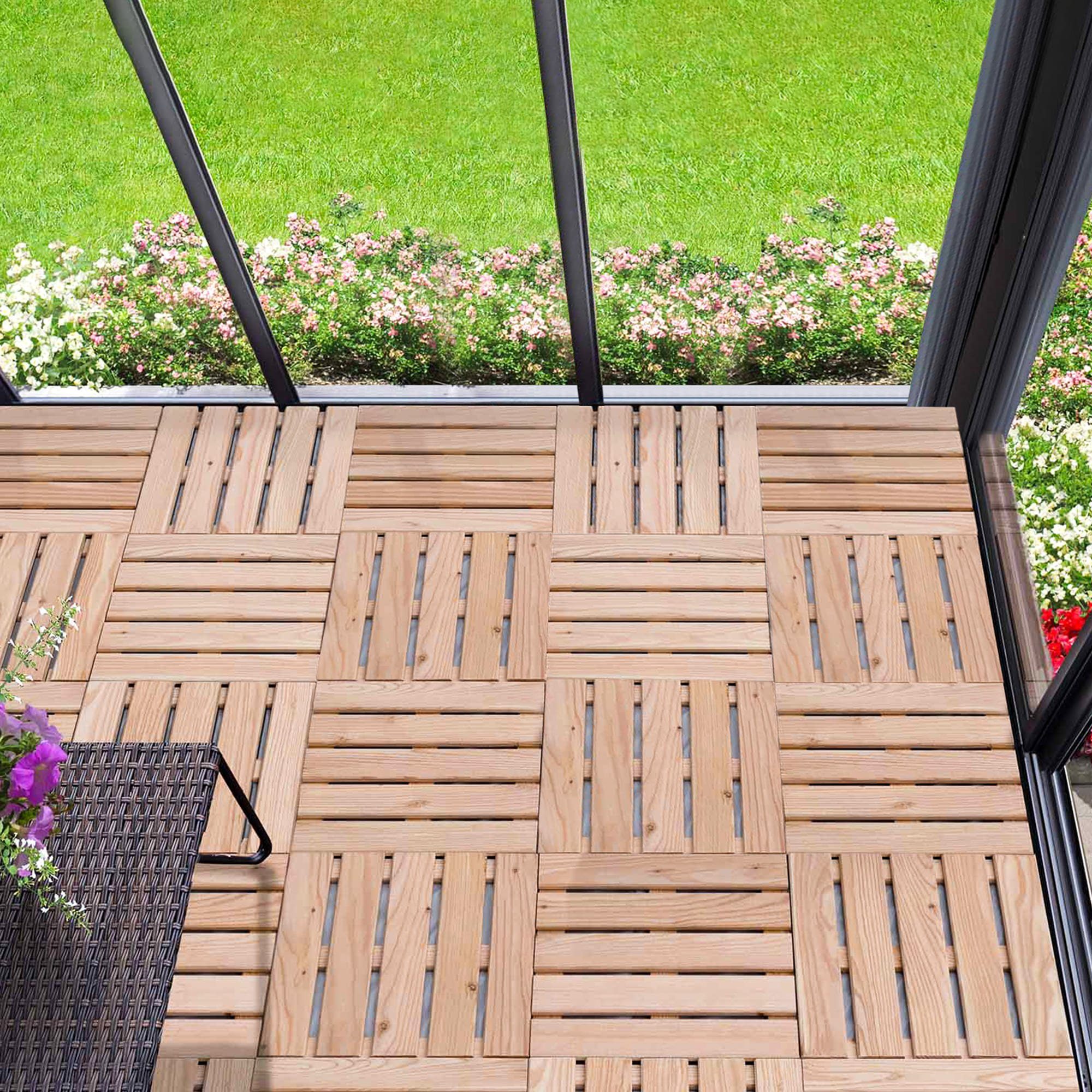 Endorphin Holzfliesen Holzfliesen aus Lärche 40x40 cm 6er Set [0,96qm]