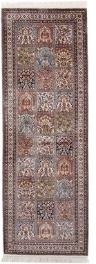 Seidenteppich Seiden - Kaschmir Seide - 227 x 79 cm - mehrfarbig, morgenland, rechteckig, Höhe: 4 mm, Wohnzimmer, Handgeknüpft, Einzelstück mit Zertifikat