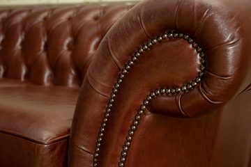 JVmoebel 2-Sitzer Chesterfield Sofa 2 Sitzer Ledersofa Couchen 100% Leder Sofort