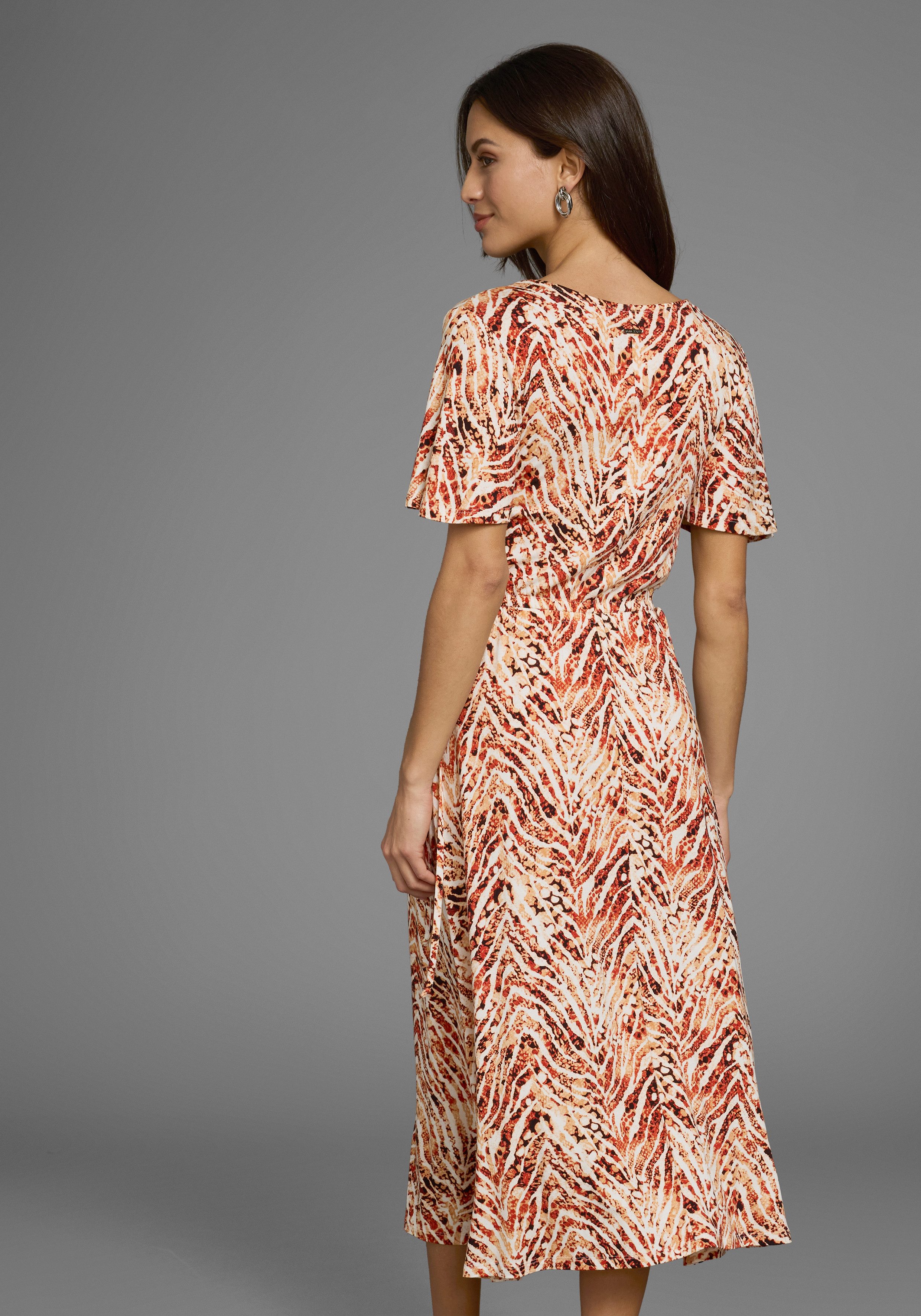 Laura Scott Sommerkleid auffälliger Bund mit Schleifenbindung, Midikleid günstig online kaufen