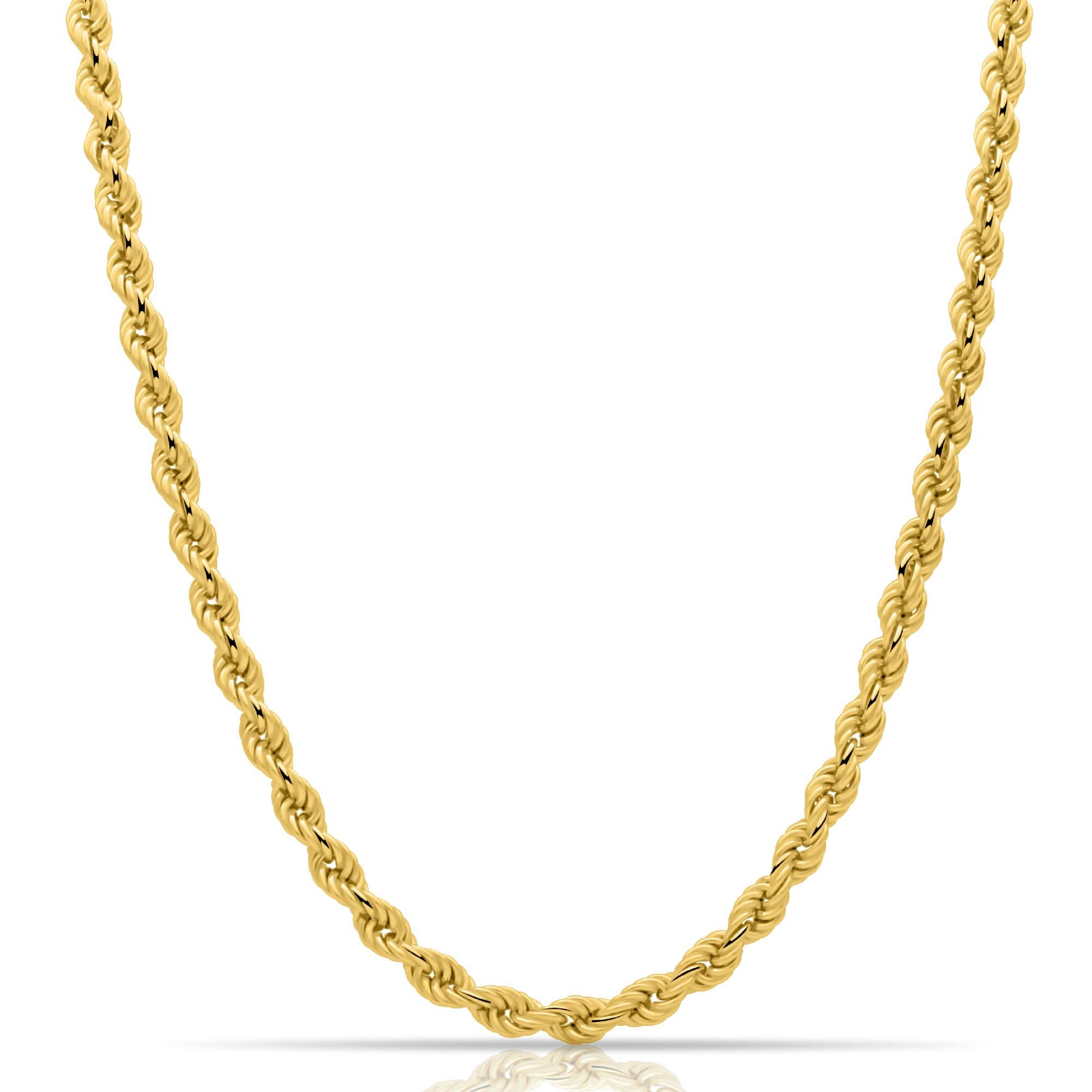Kette ohne Anhänger Kordelkette 6 mm 585er Vergoldet Hochglanzpoliert Massiv