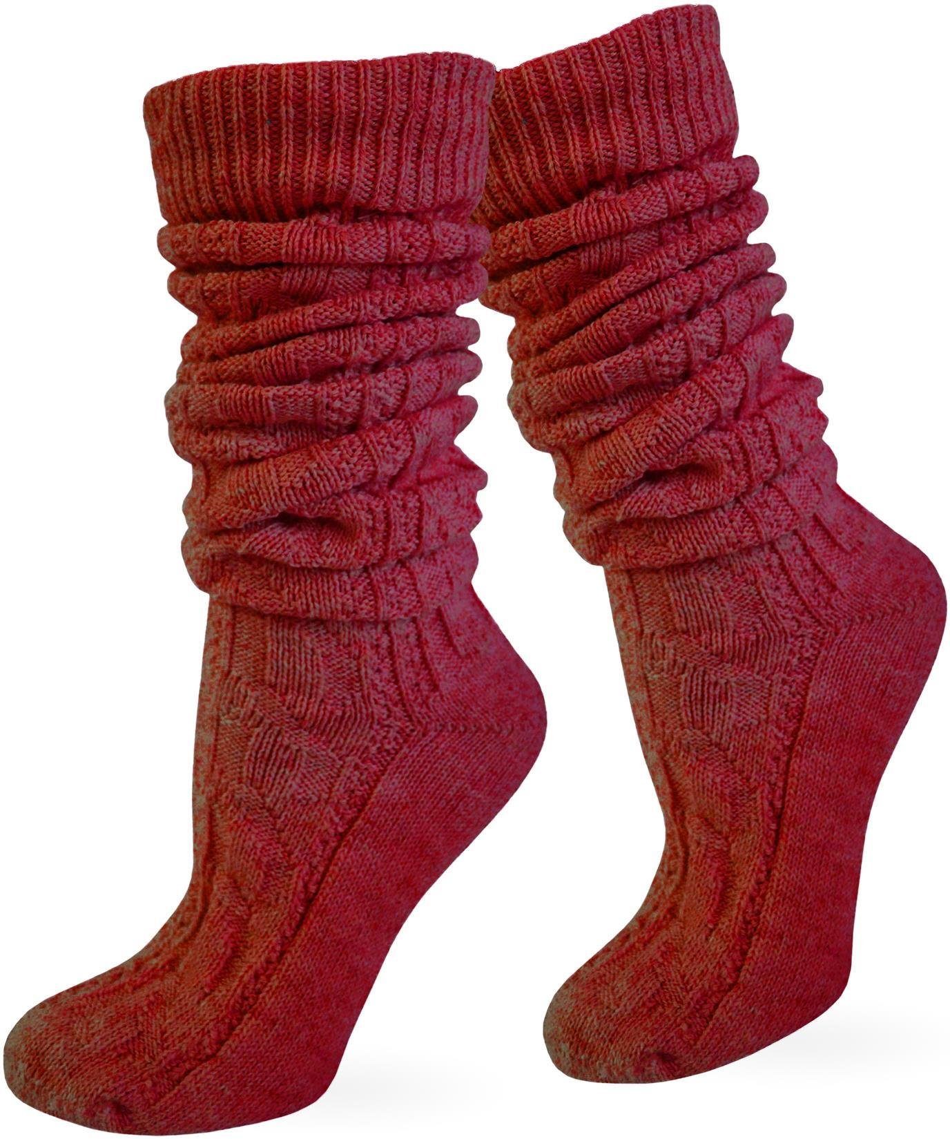 normani Trachtensocken Trachten-Kniestrümpfe (1 Paar) Traditionelles Zopfmuster