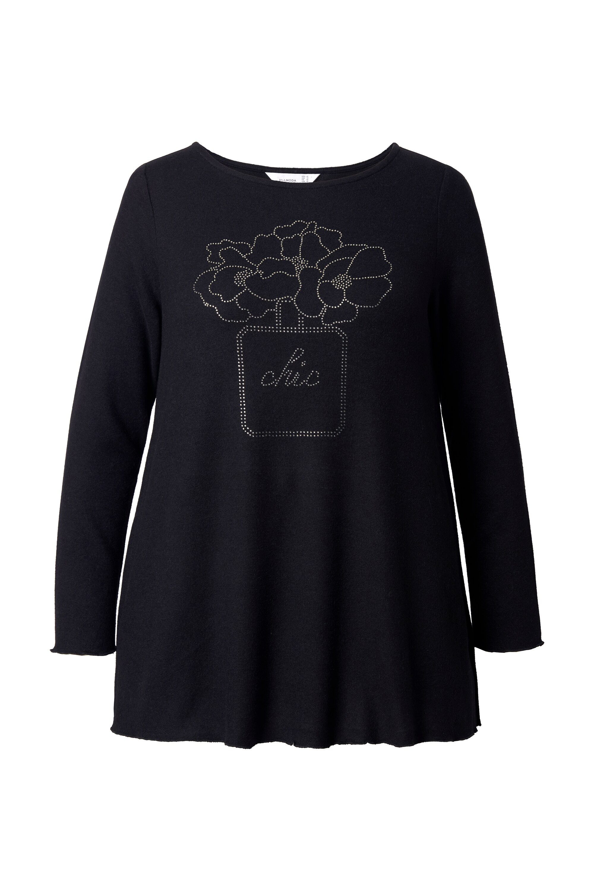 MIAMODA Strickpullover Pullover A-Linie Glitzersteinchen Langarm günstig online kaufen