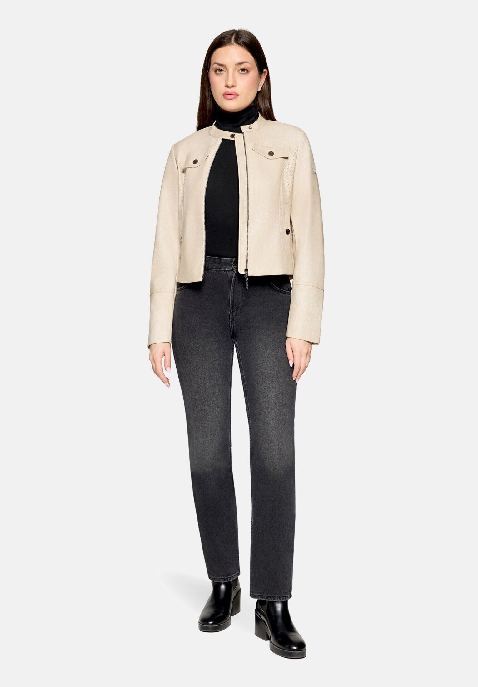 Amber & June Canvasjacke Damen mit Stehkragen