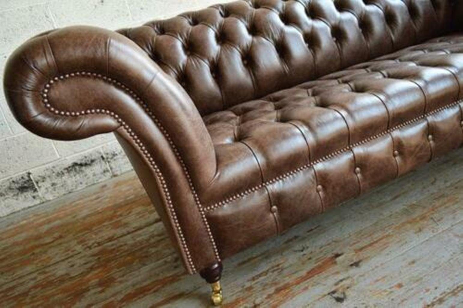 JVmoebel Chesterfield-Sofa, Sofa Couch Chesterfield 3 Sitzer Look Rollen Old Polster Neu Style
