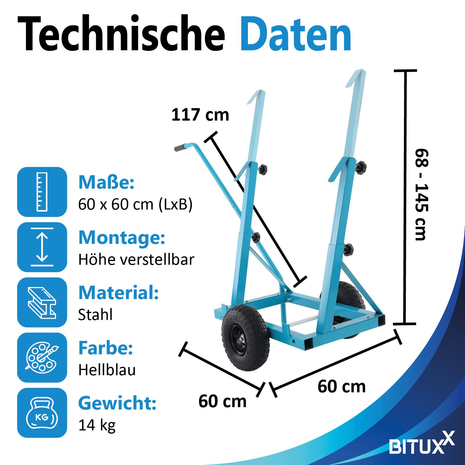 Bituxx Transportroller für Platten bis 200kg, (MS-19565) – Bild 5 von 5