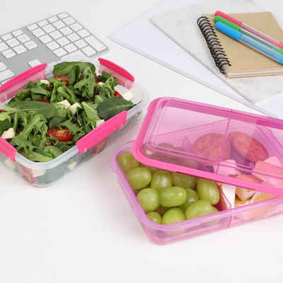 sistema Lunchbox »Lunchbox Stack 1.8l, transparent-pink«, Kunststoff (lebensmittelsicher)