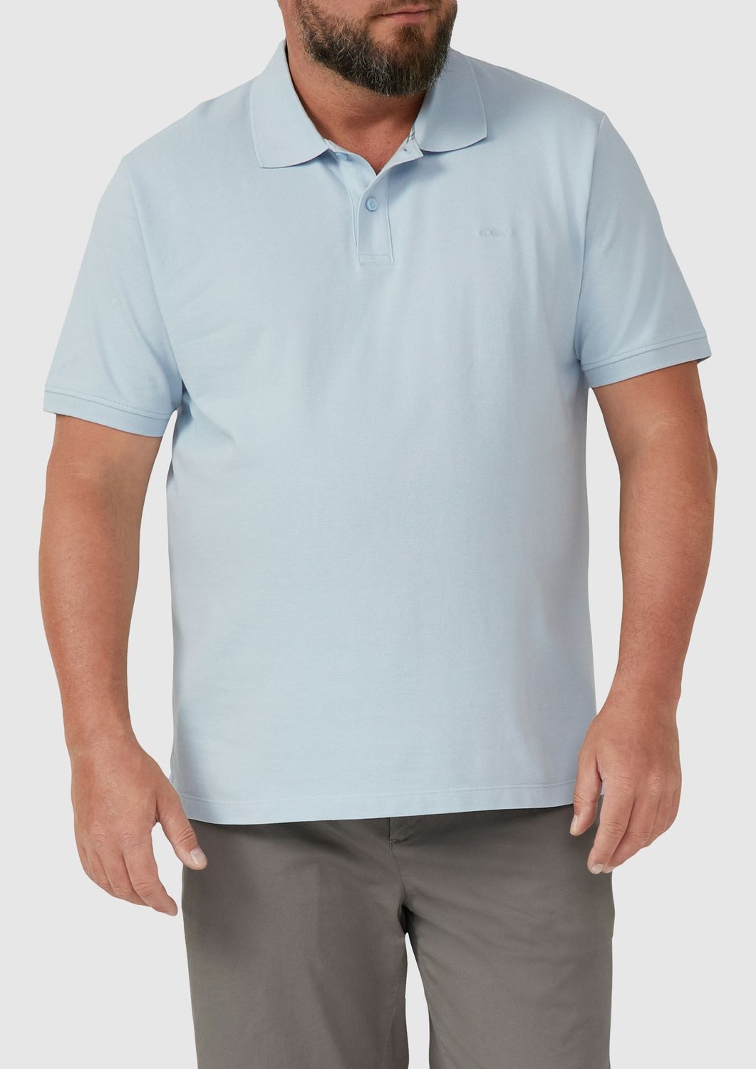 s.Oliver Poloshirt Poloshirt BIG SIZE kurzarm, Kragen, Knöpfe, Logo