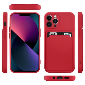 CoolGadget Handyhülle Rot als 2in1 Schutz Cover Set für das Apple iPhone 14 Pro 6,1 Zoll, 2x Glas Display Schutz Folie + 1x TPU Case Hülle für iPhone 14 Pro