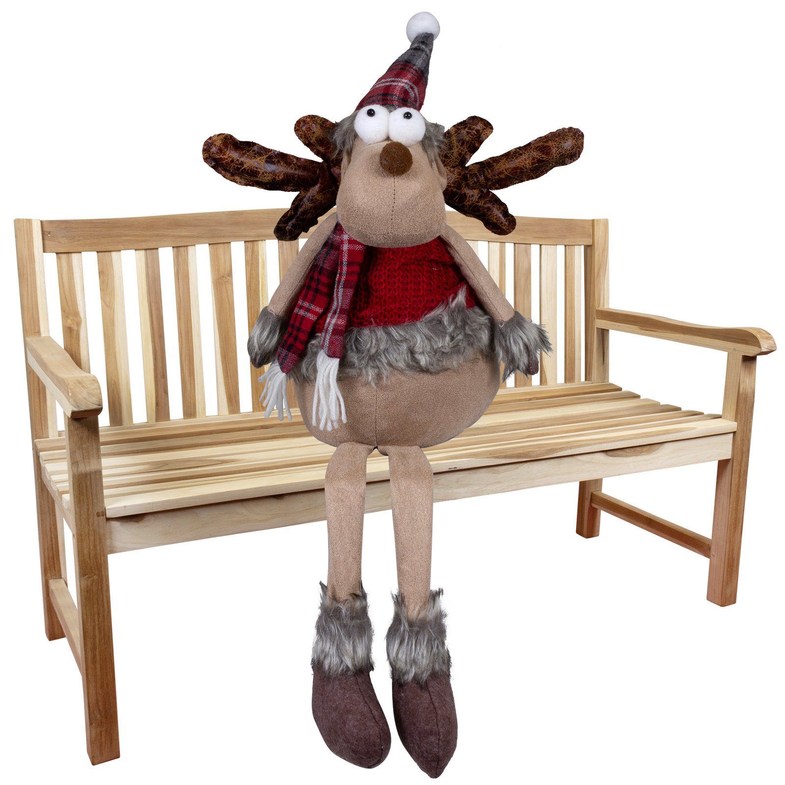 Christmas Paradise Weihnachtsfigur Elch 32cm (70cm) Kantenhocker (Deko Figur, 1 St), Weihnachten, rot