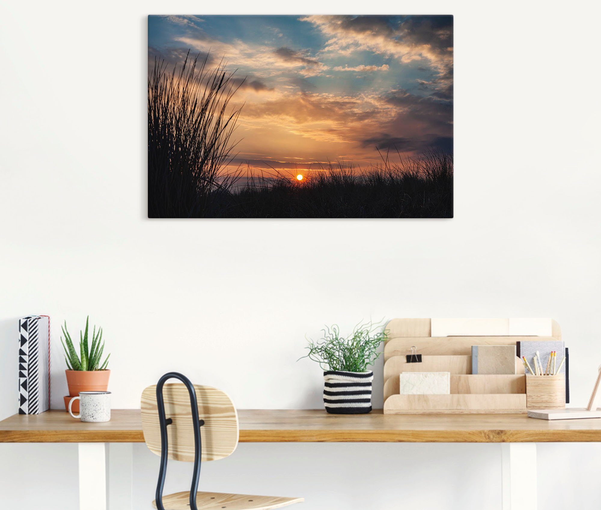 Artland Wandbild Sonnenuntergang an (1 Alubild, in als & Poster Ostsee, Sonnenuntergang Küste Größen Leinwandbild, Wandaufkleber versch. der oder vom -aufgang St), Bilder