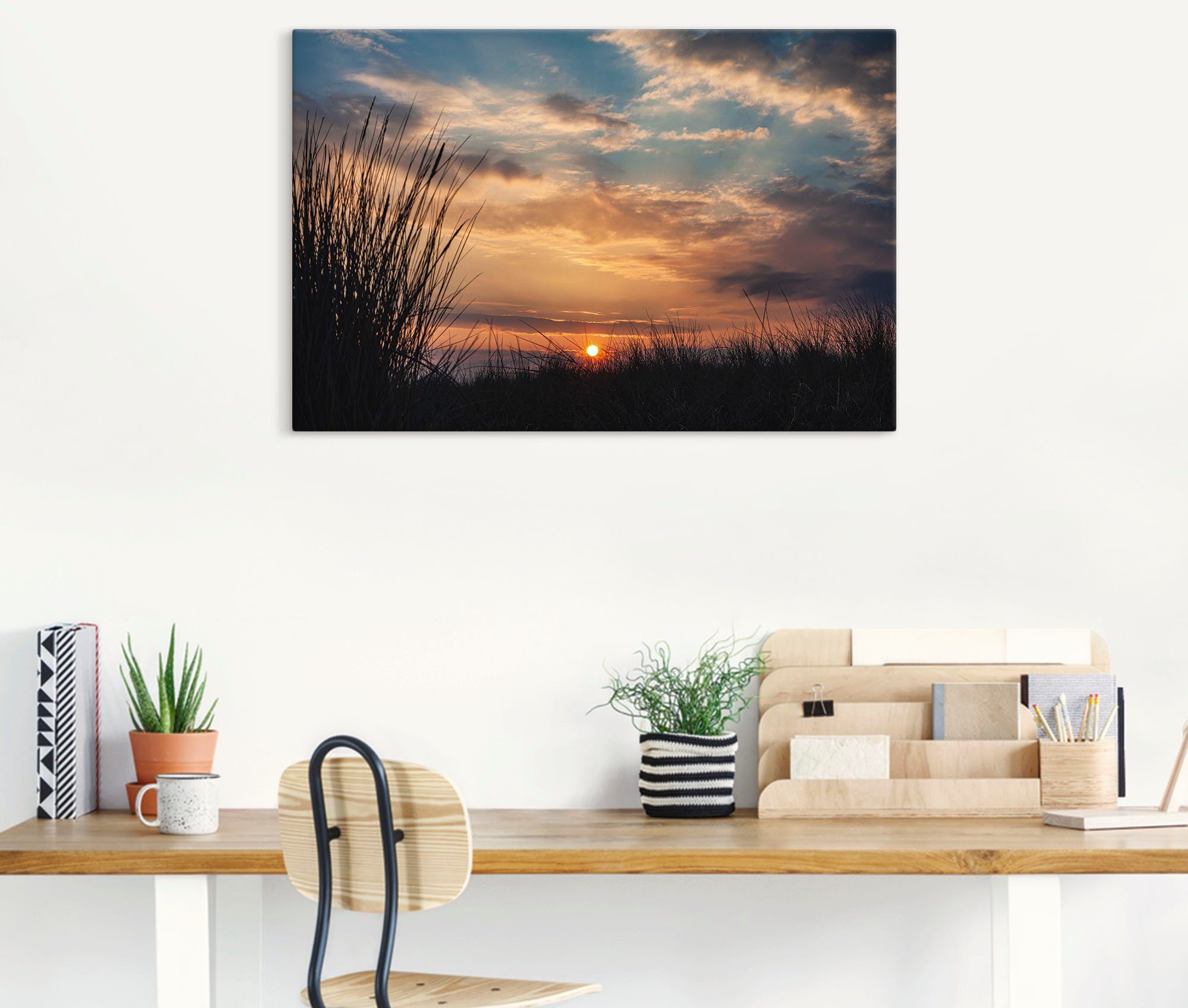 Wandaufkleber -aufgang Artland Ostsee, der (1 versch. Alubild, vom Leinwandbild, St), Küste oder als Sonnenuntergang Größen an Wandbild Bilder Sonnenuntergang in Poster &