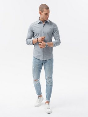OMBRE Langarmhemd Langarm-Strickhemd für Männer